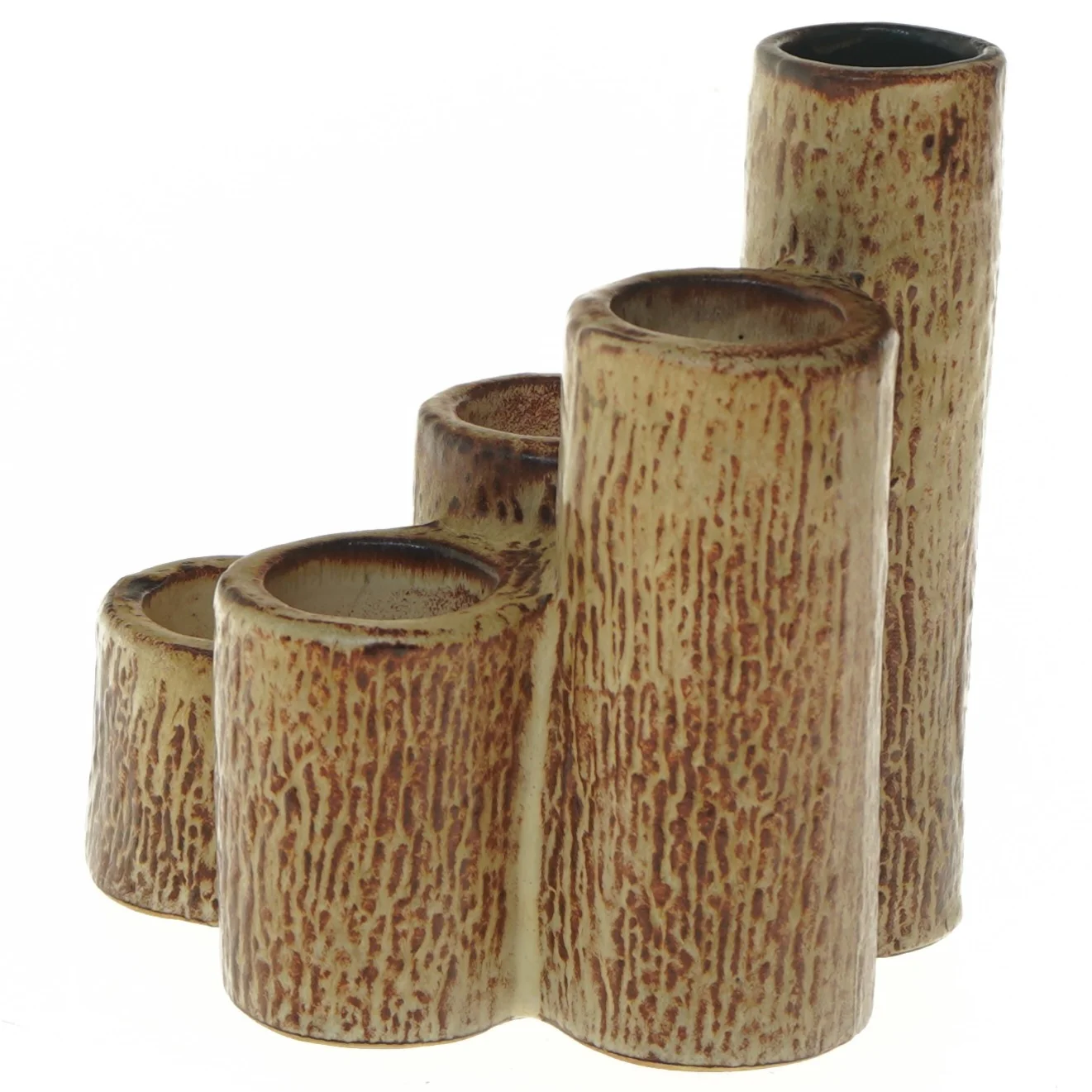  lysestage/vase i keramik (str. 17x17x12 cm)