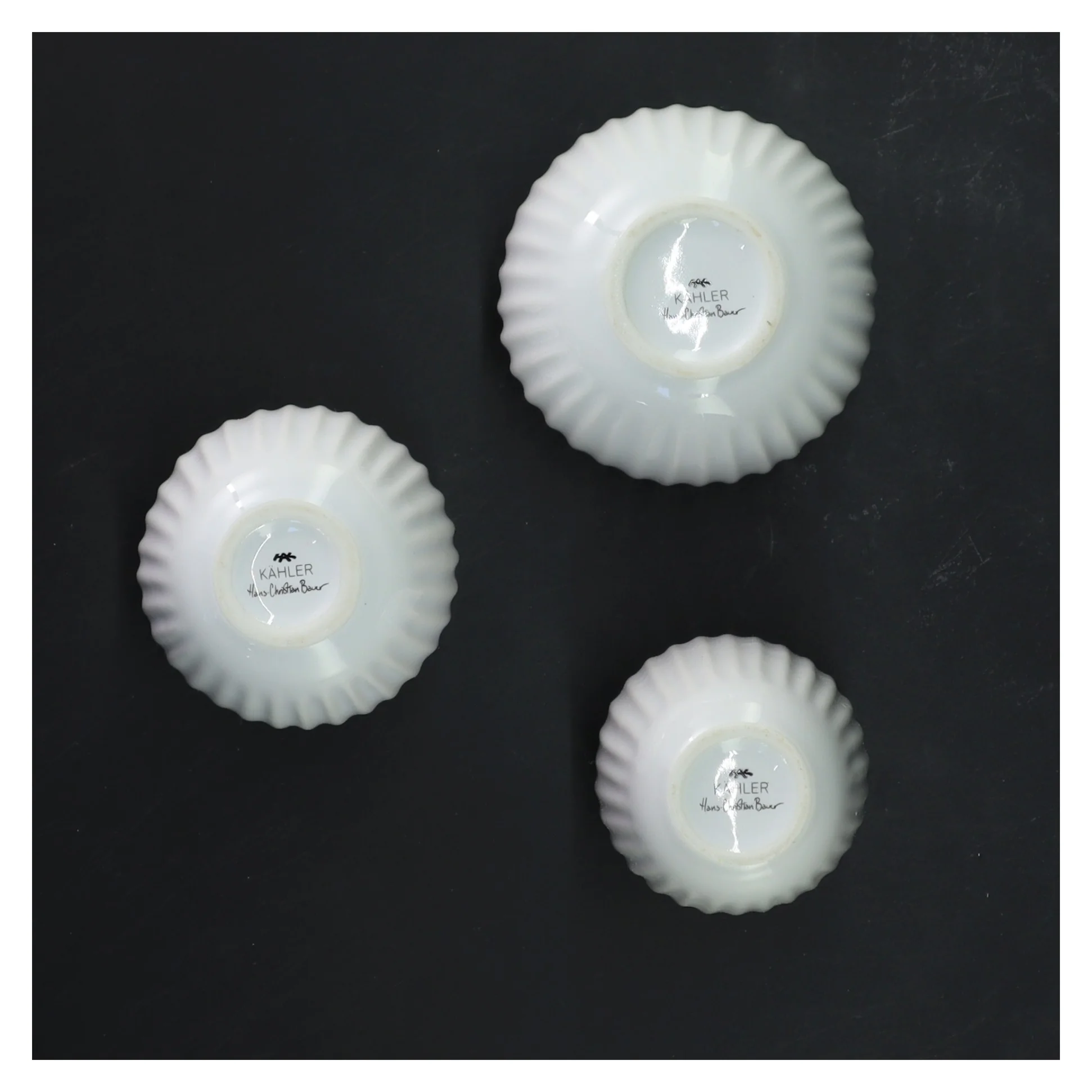 Sæt af tre vaser fra Kähler (str. 7,5 & 9 & 6 cm)