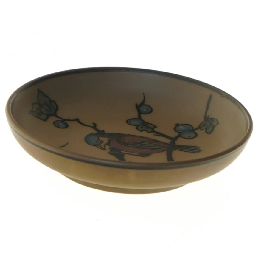 Keramikskål med fuglemotiv (str. Ø 12 cm)