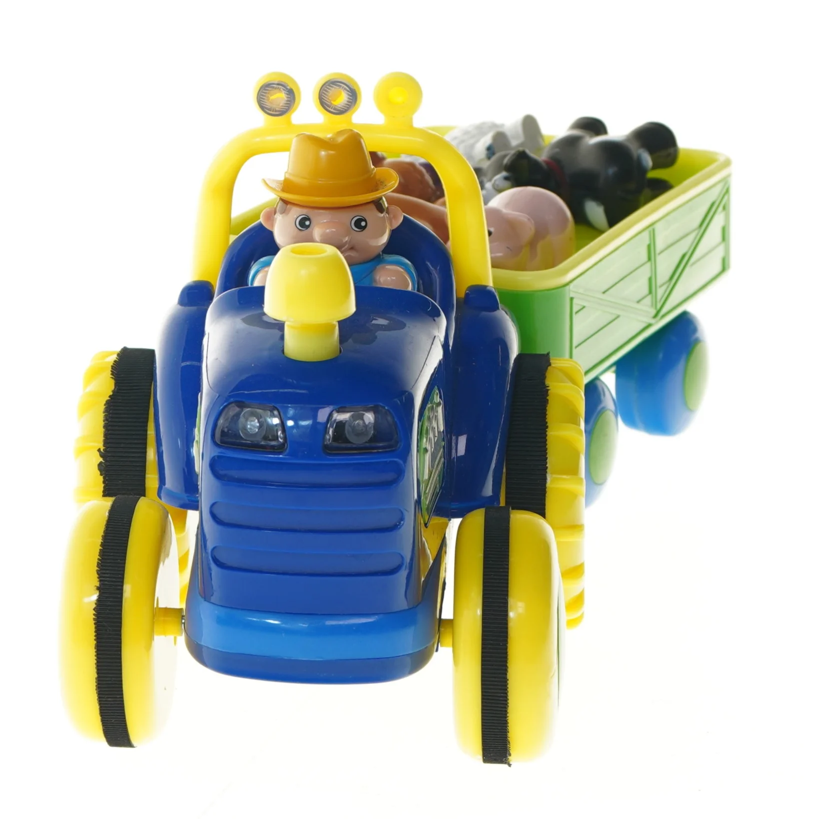 Legetøjstraktor med anhænger og dyr (str. 40 cm)