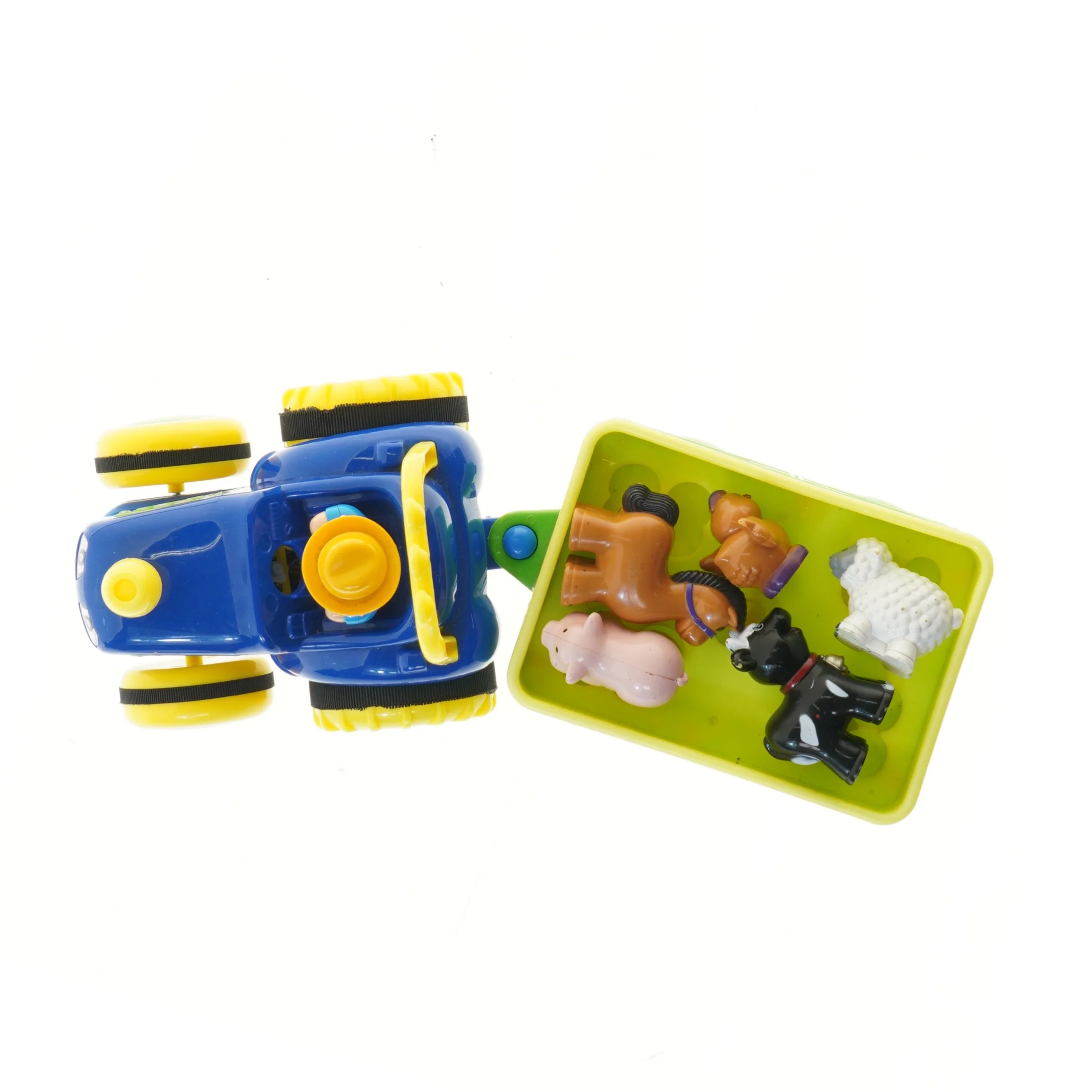 Legetøjstraktor med anhænger og dyr (str. 40 cm)