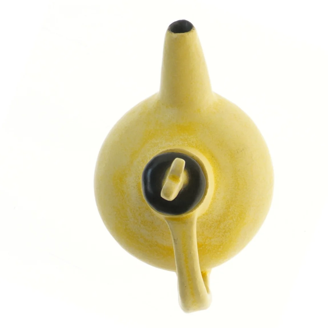 Gul håndlavet keramiktekande (str. 20x13x18 cm)