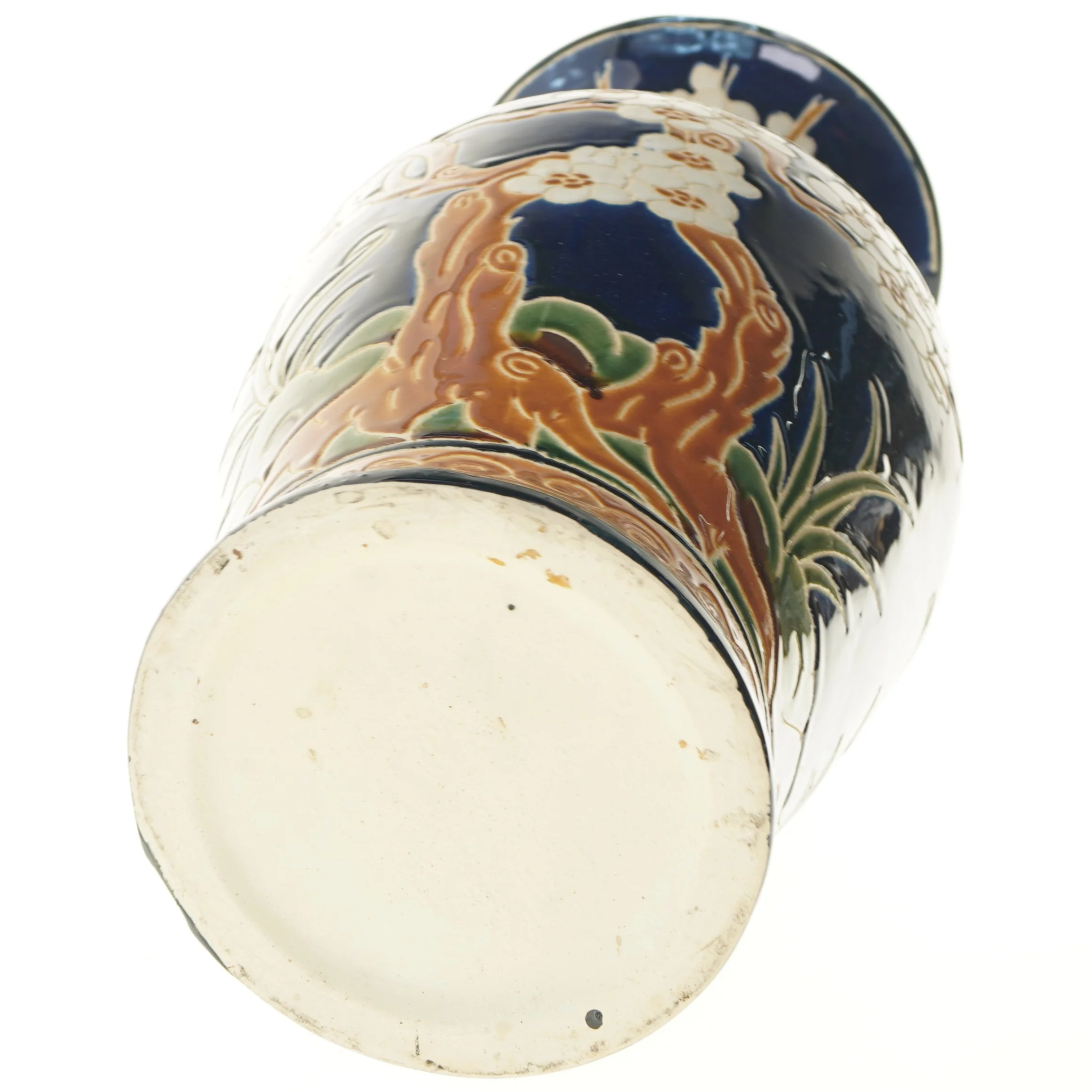 keramik vase med blomstermotiv (str. 50 cm)