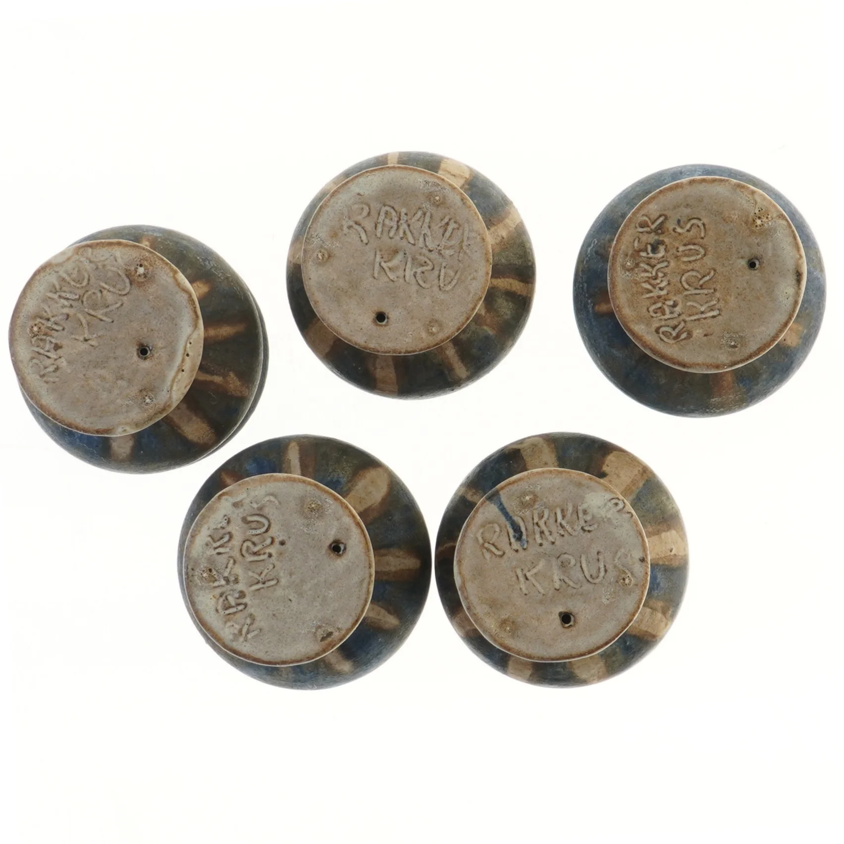 Sæt af keramik Raku krus (str. 5 styk, 14x10 cm)