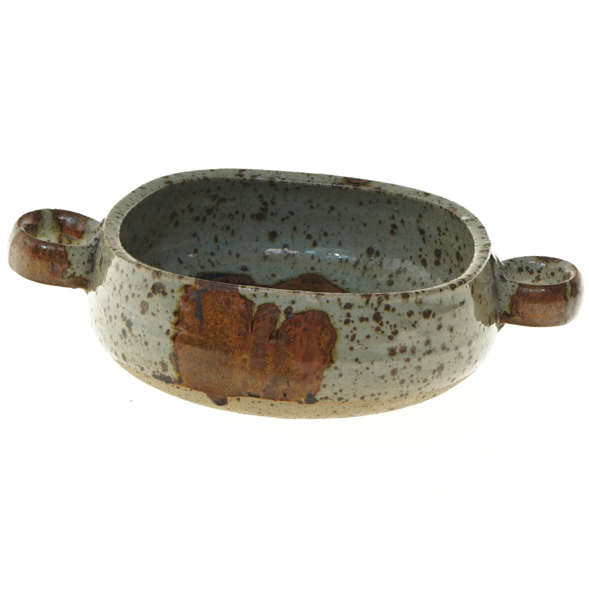 Keramik skål med håndtag (str. Ø 20 cm)