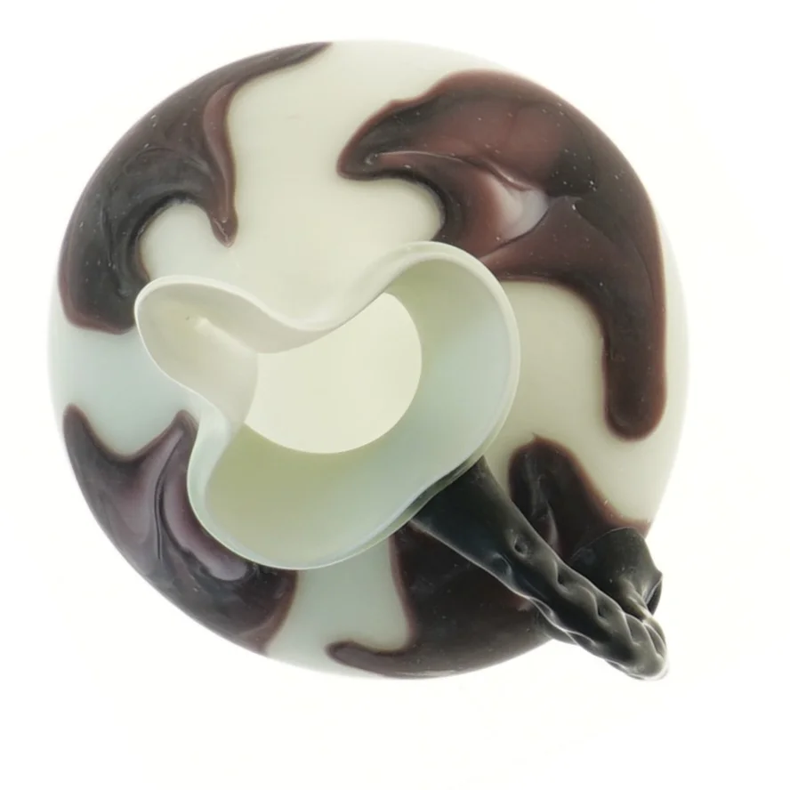 Dekorativ glas vase med hank (str. 31 cm)