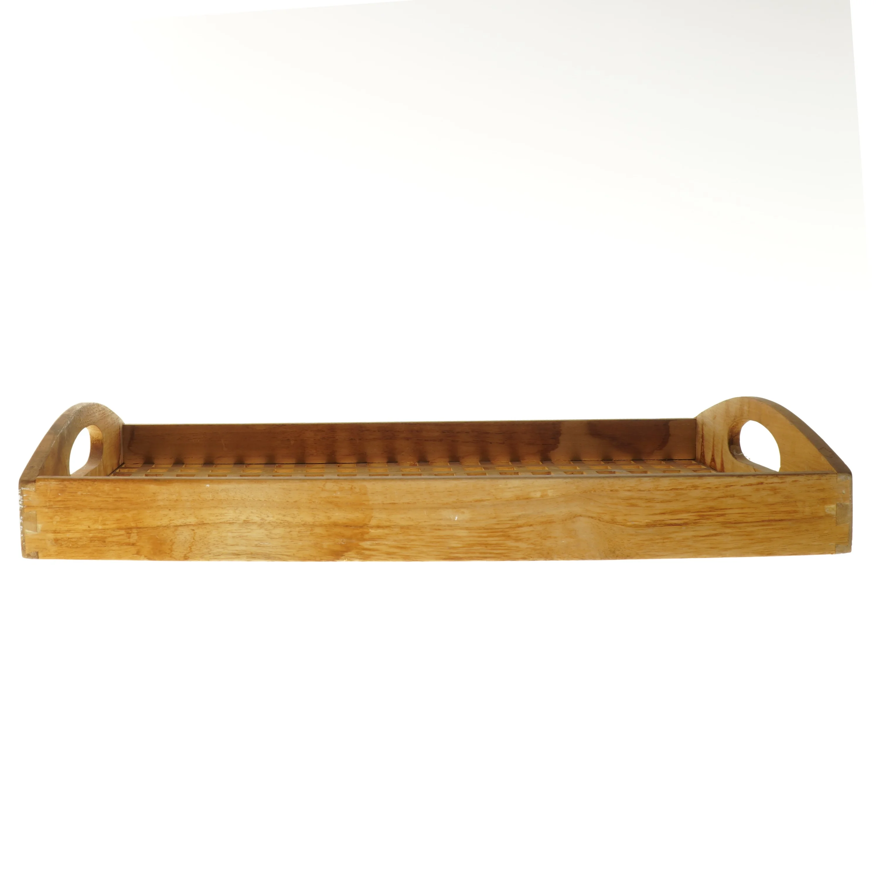 Træbakke med håndtag (str. 49x29x5 cm)