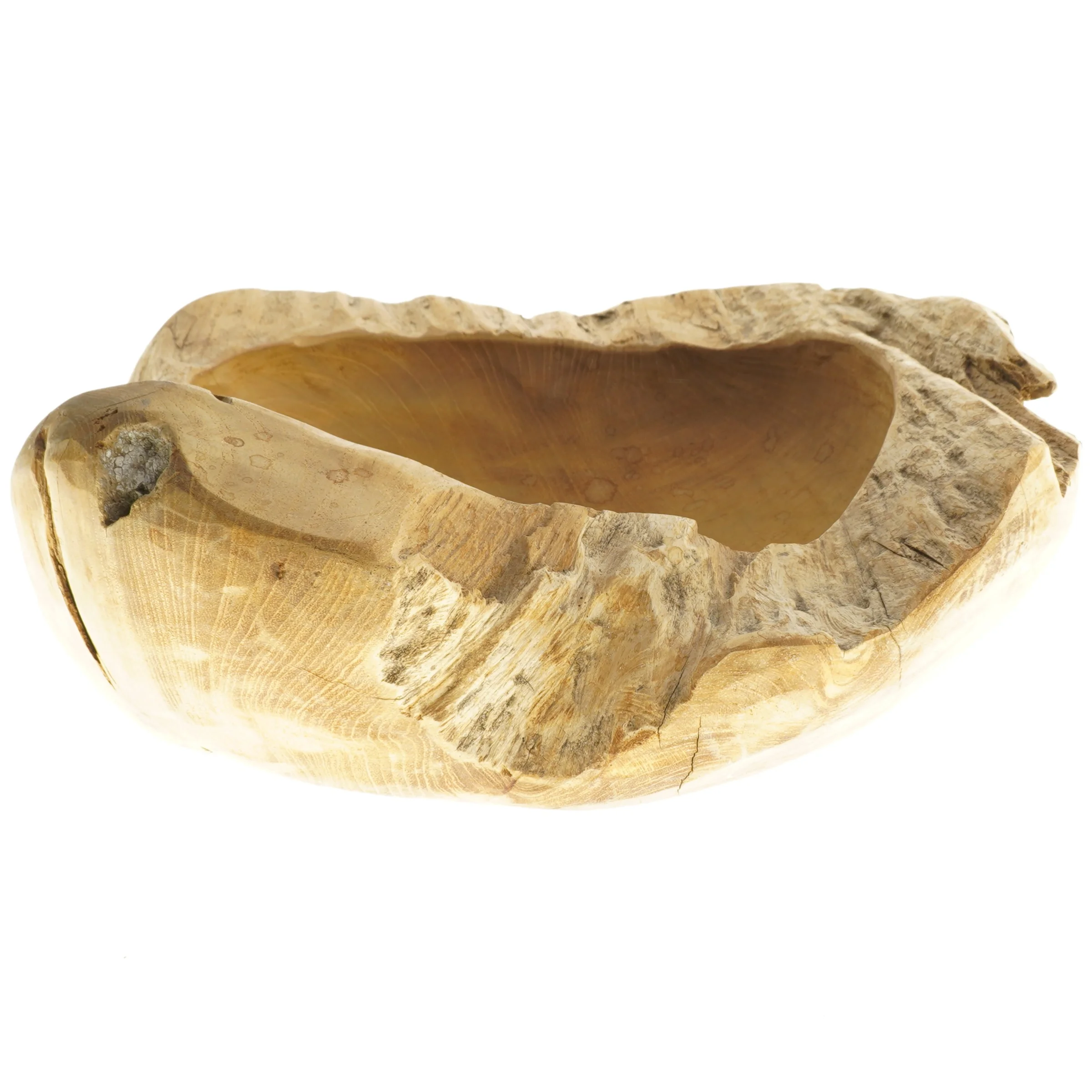 Naturlig træskulptur dekorationsskål (str. 35 cm)