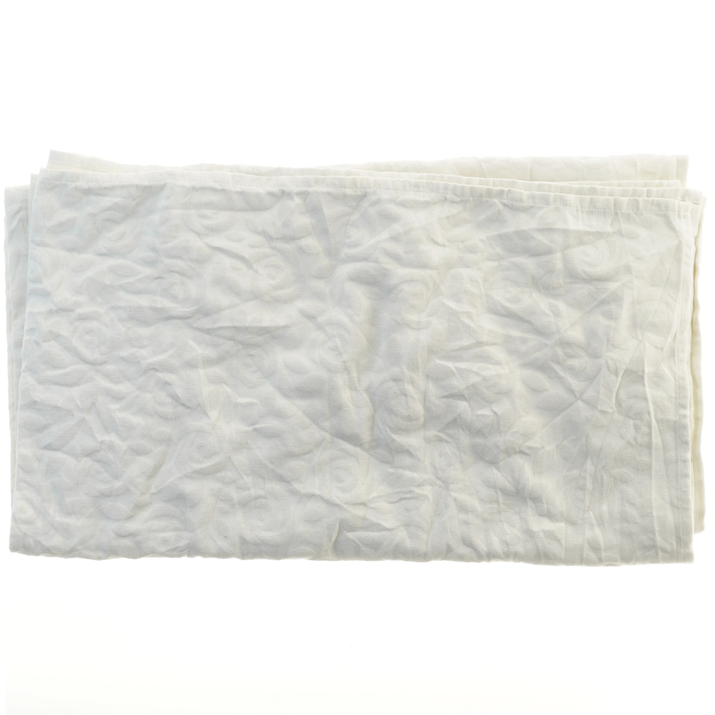 Hvid dug med m&oslash;nster (str. 138x314 cm)