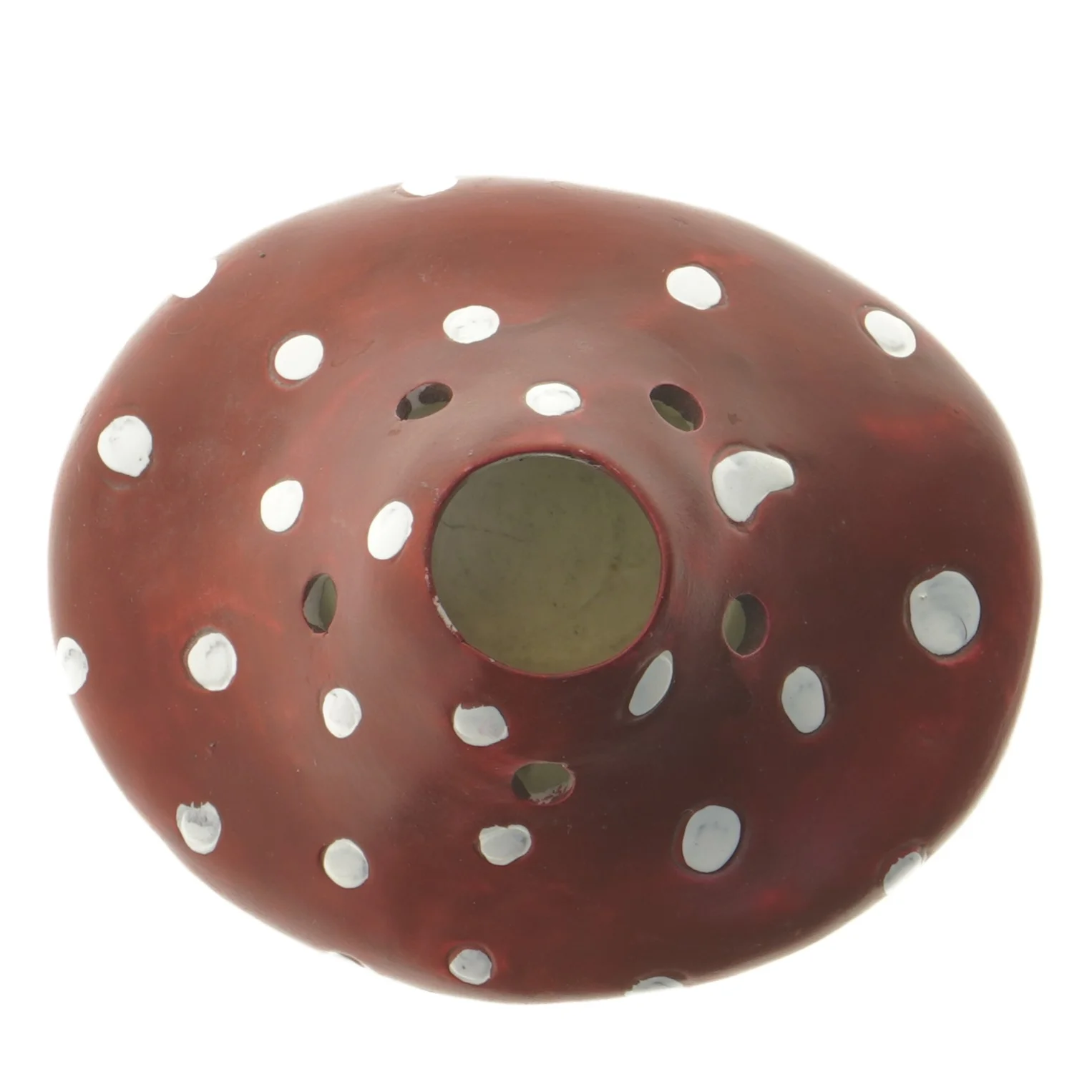 Keramik svampehus med nisser (str. 14 cm)