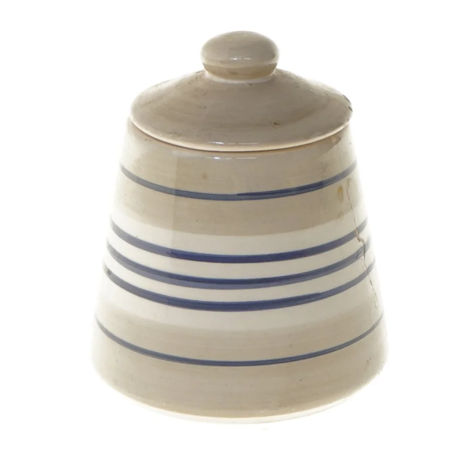 Keramik krukke med låg (str. 10x9 cm)