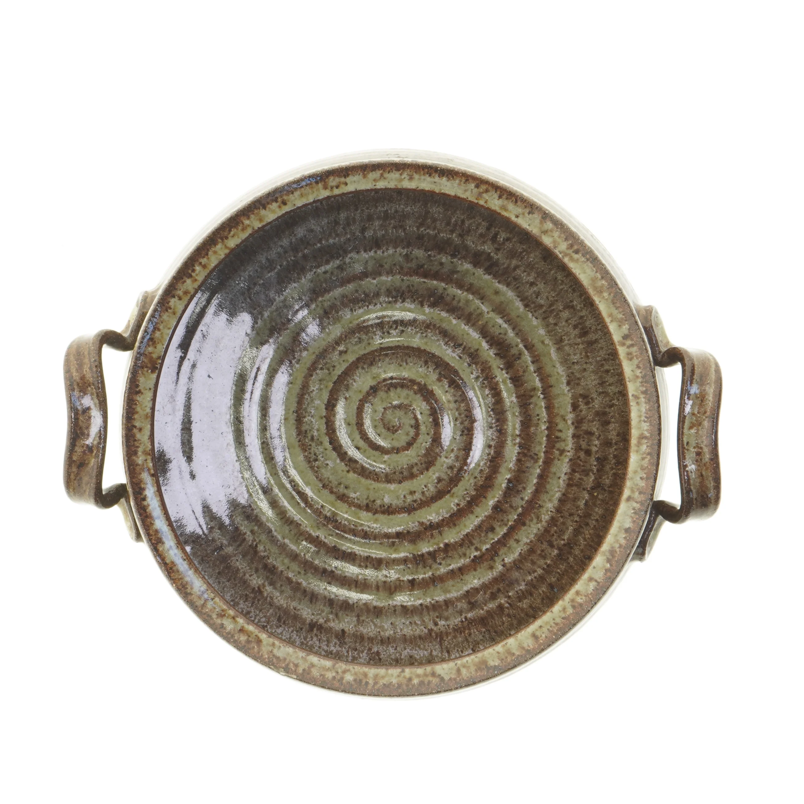 Keramisk fad med to håndtag (str. Ø 23 cm)