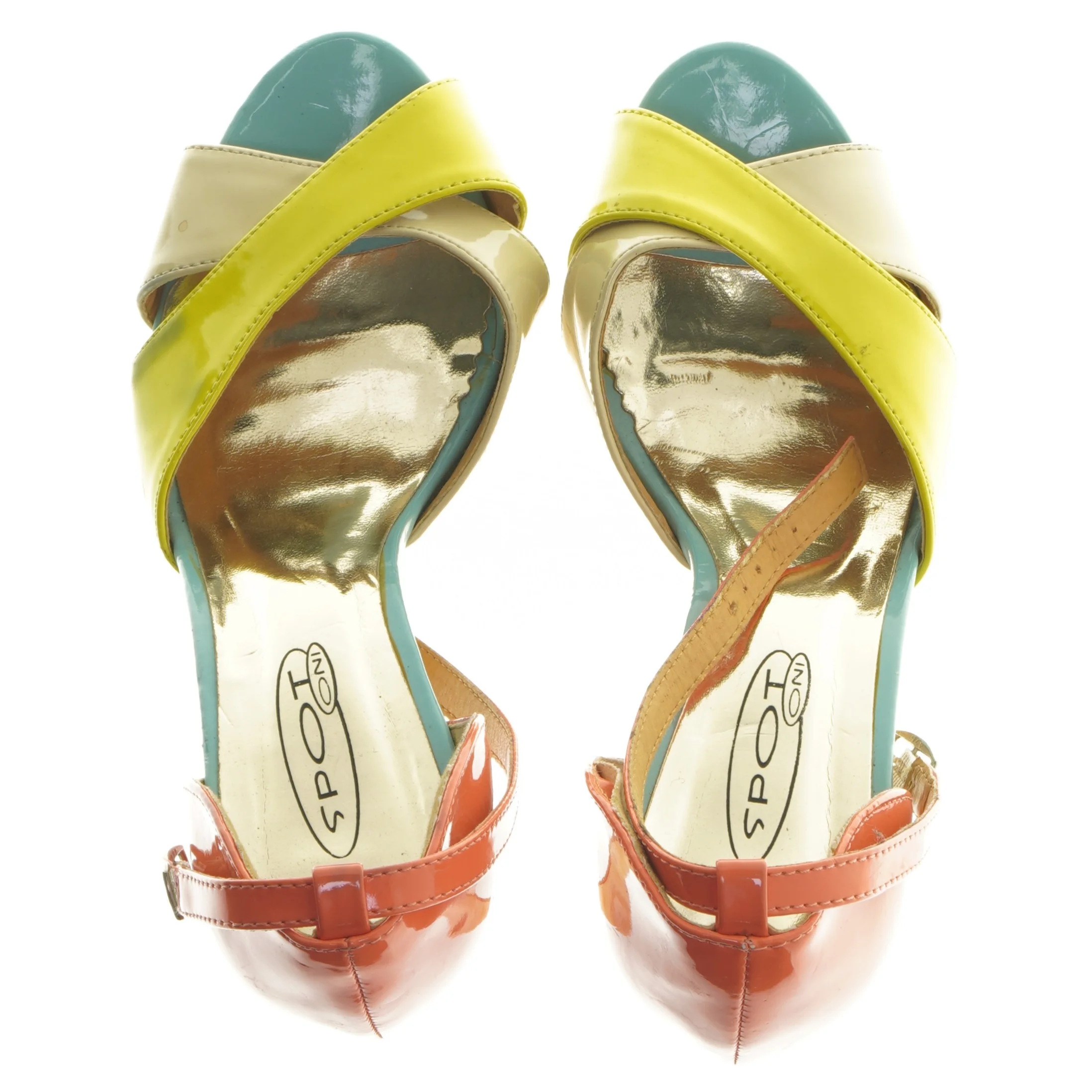 Farverige højhælede sandaler fra Spot On (str. 36-37 )