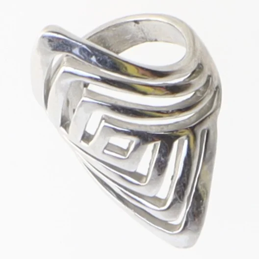 Vintage geometrisk sølvring (str. 54 mm)