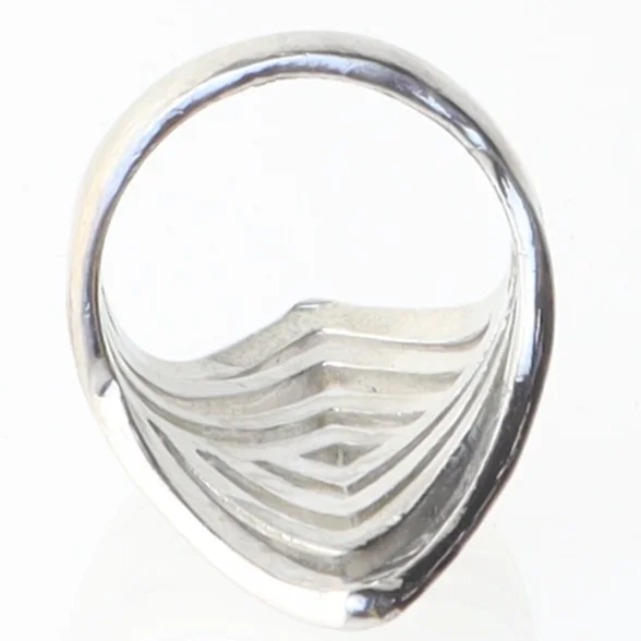 Vintage geometrisk sølvring (str. 54 mm)