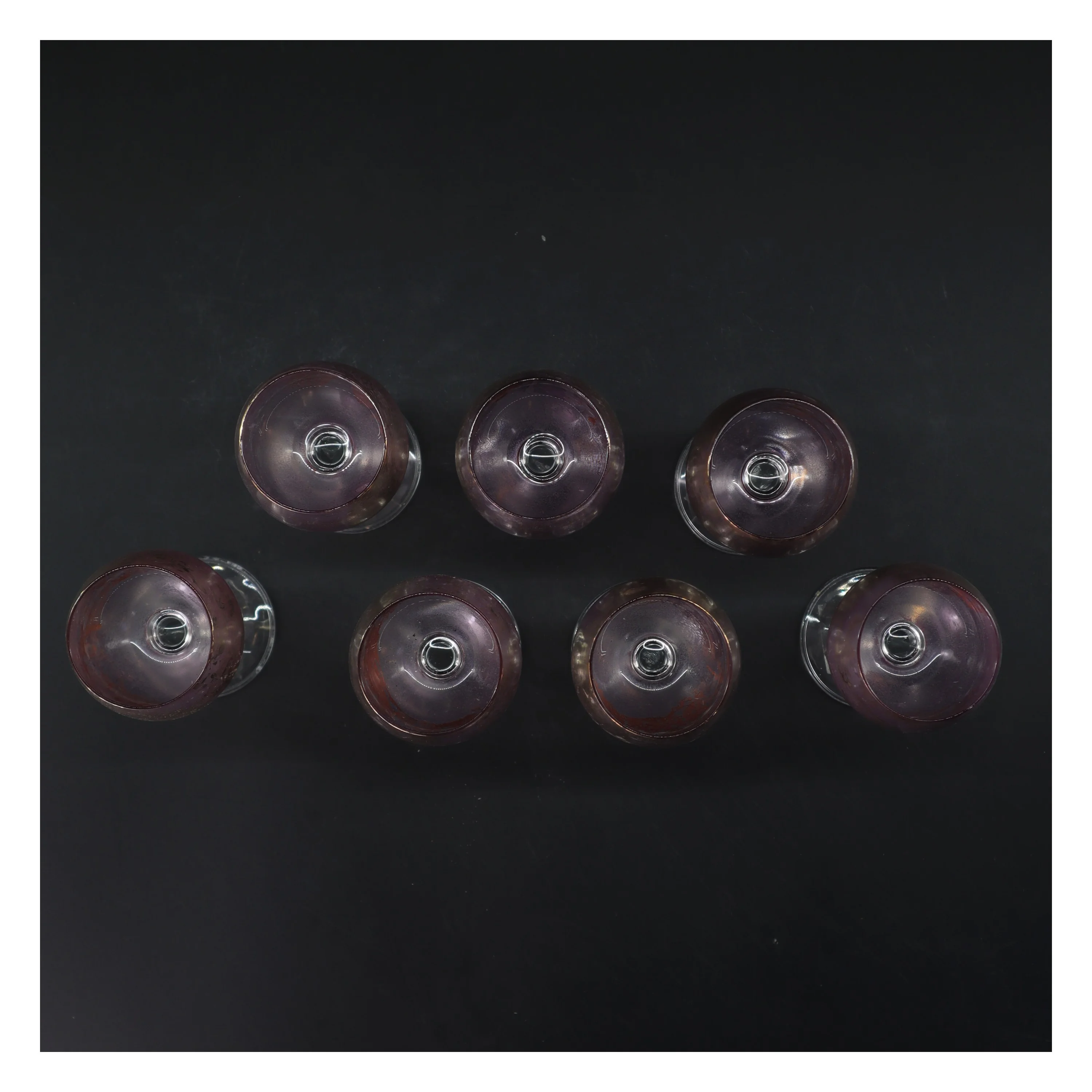 Dekorative glas med guldmønster (str. 7 stk Ø 5 cm længde 15 cm)