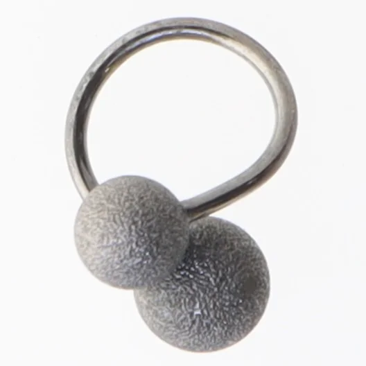 sølv ring med to kugler (str. Ø 53 mm)