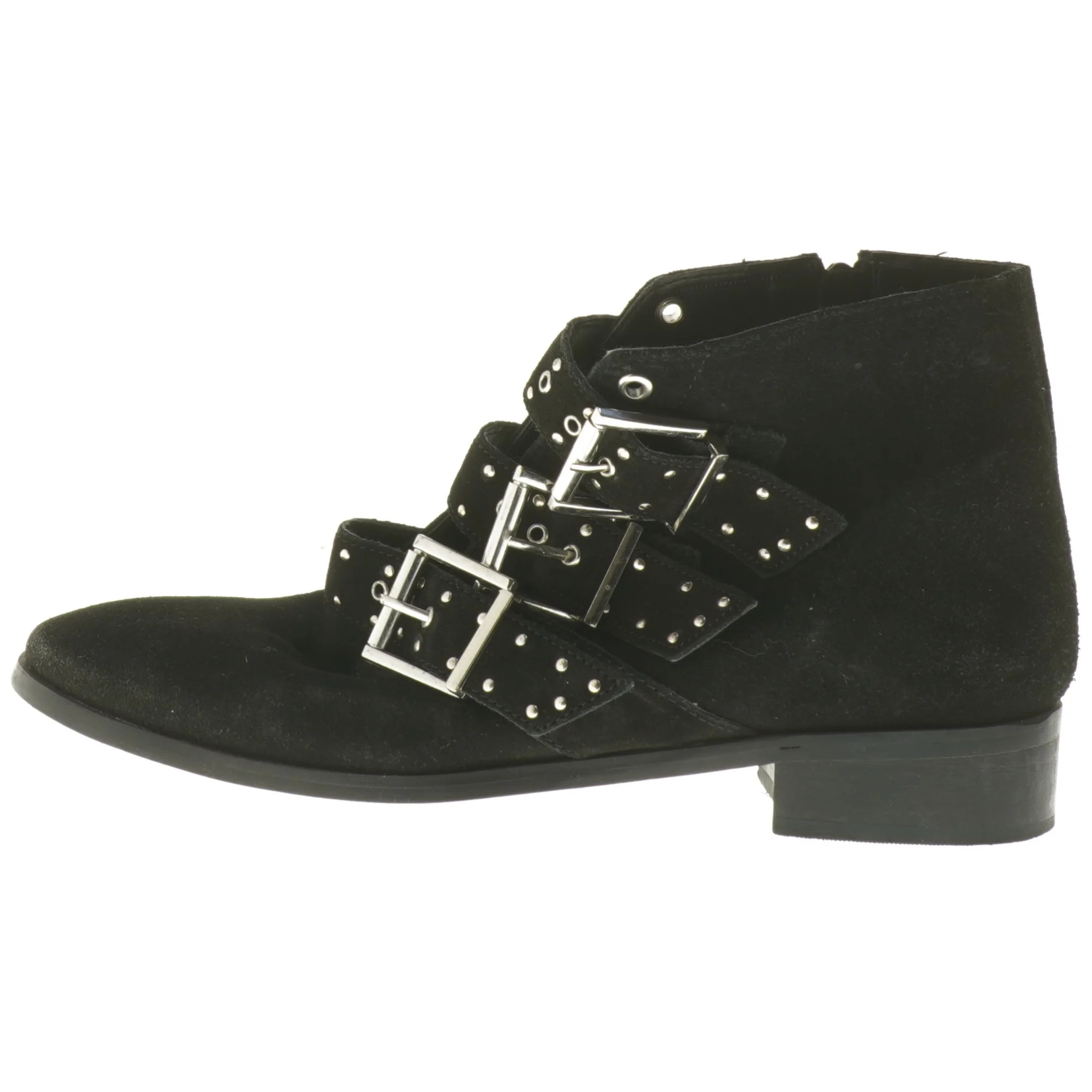 Sort ankelstøvle med spænder fra Topshop (str. 40 )