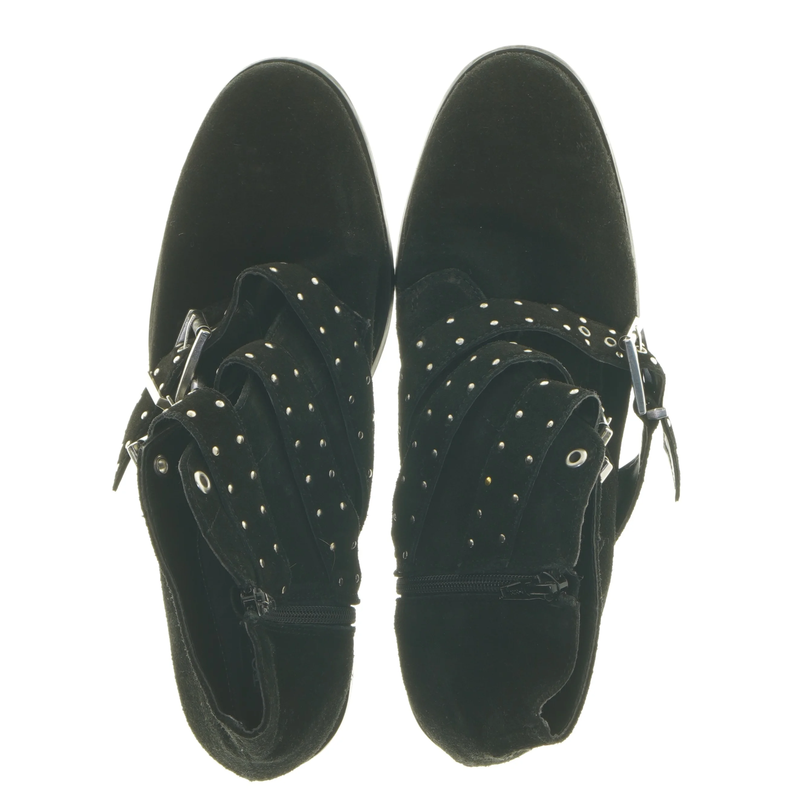 Sort ankelstøvle med spænder fra Topshop (str. 40 )