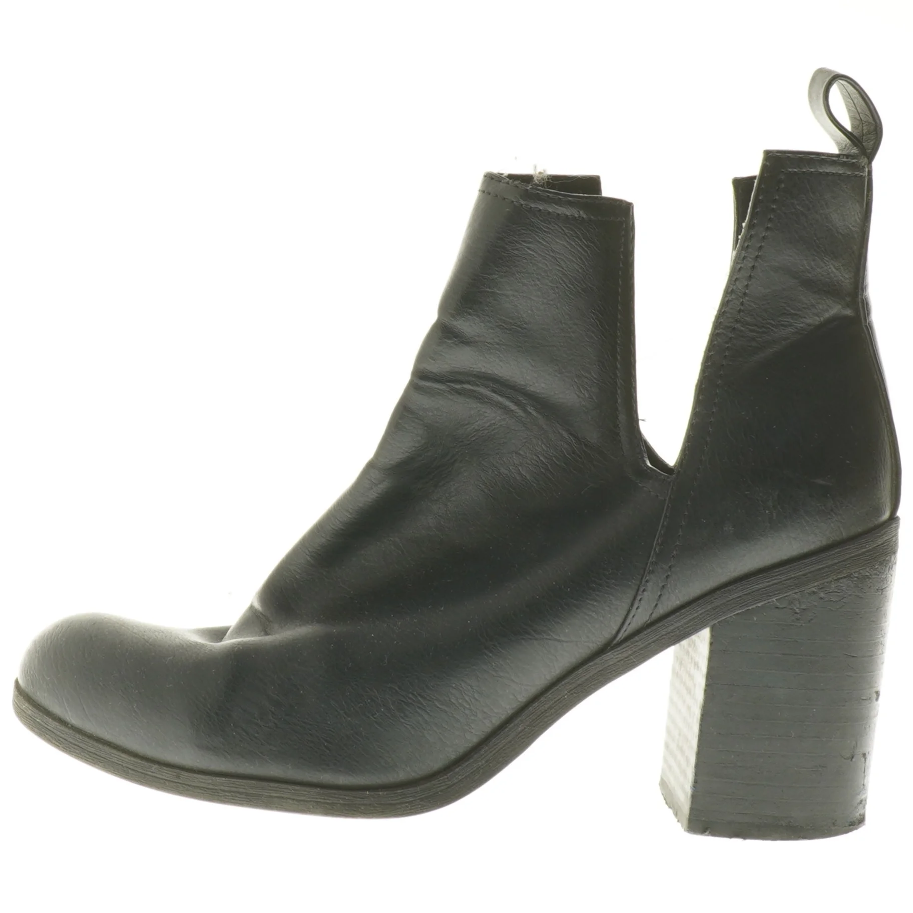 Sort ankelstøvler med hæl (str. fod 25 cm)