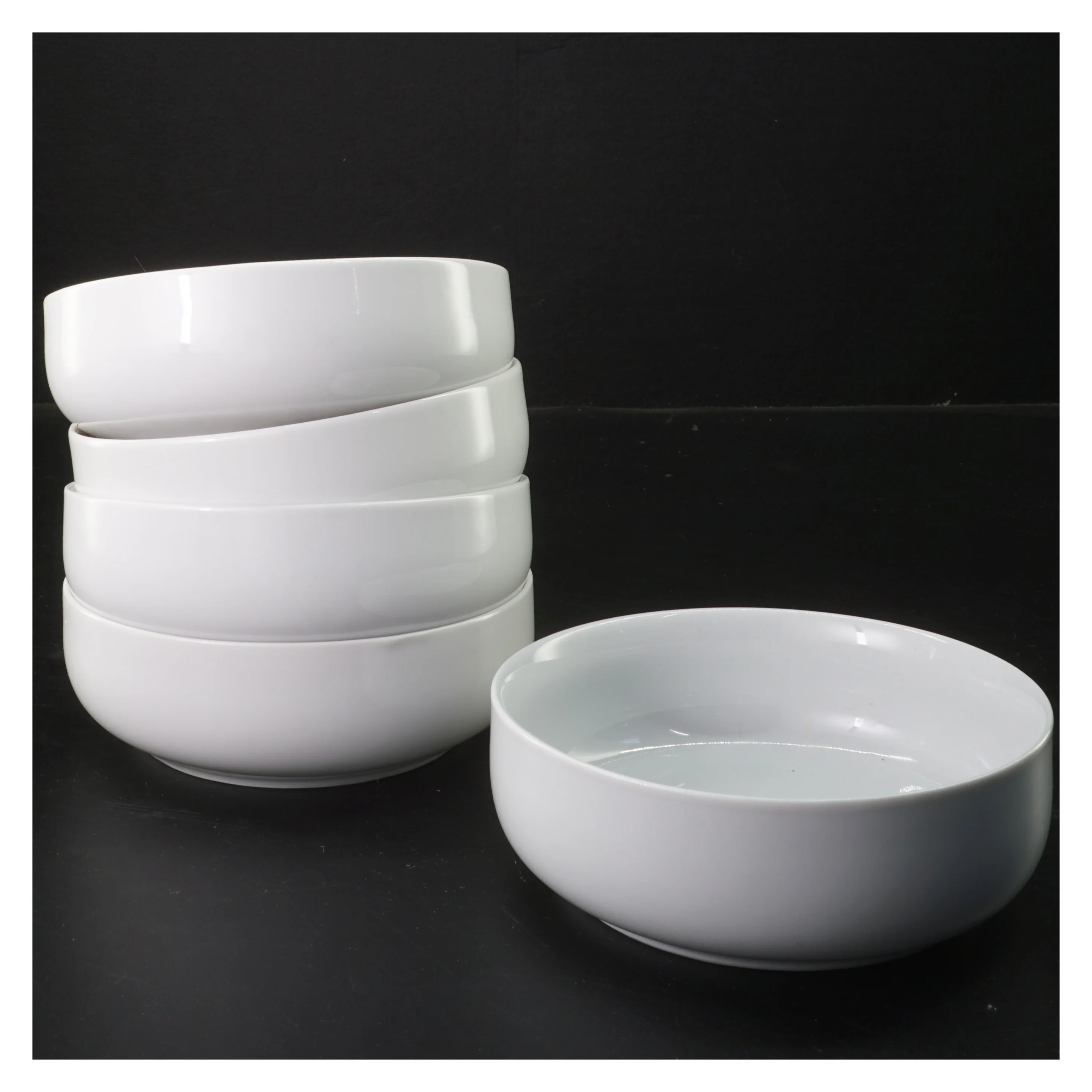 Hvide skåle, 5 stk Ø 13 cm (str. 5 stk Ø 13 cm)