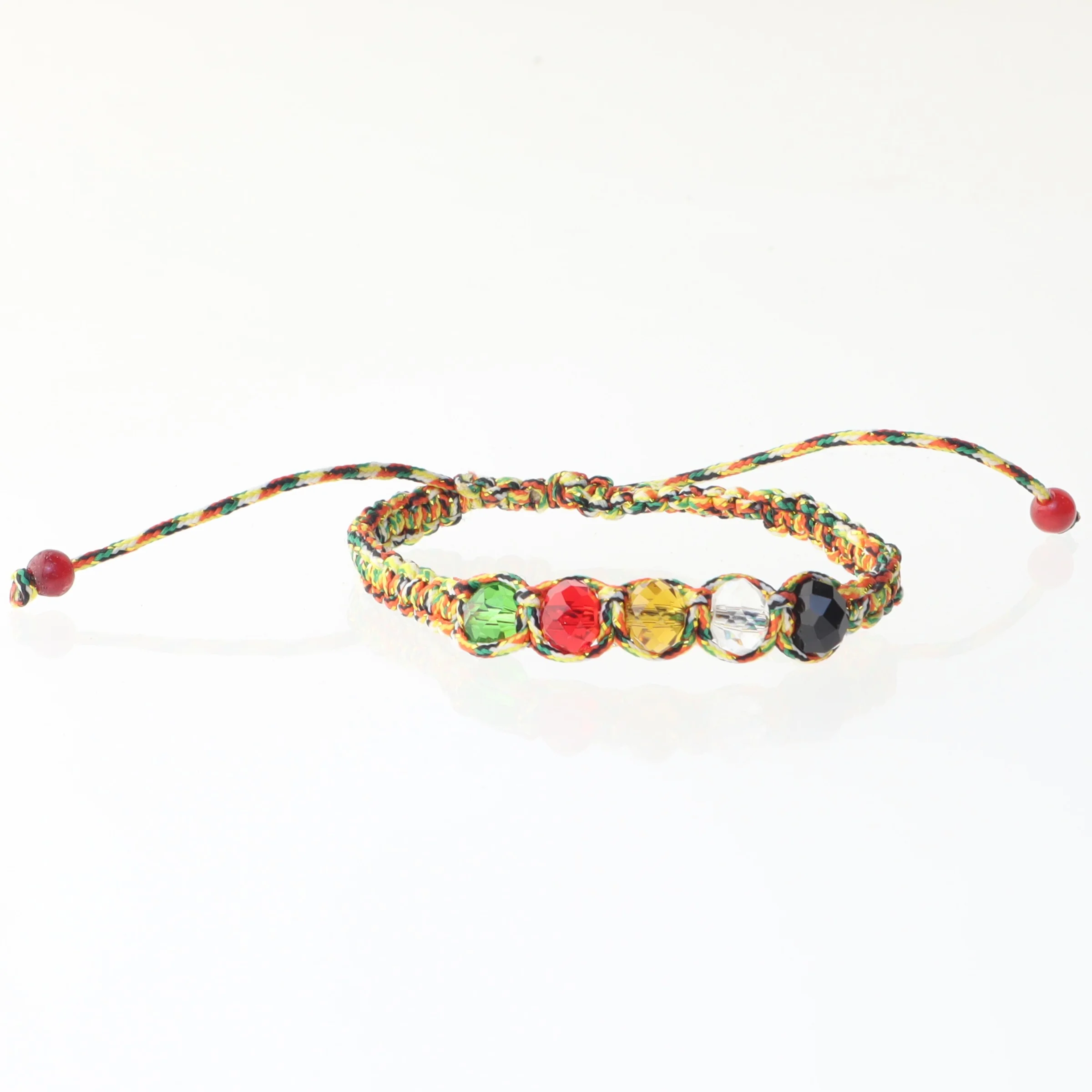 Farverig armbånd med perler (str. Ø 5,5-10 cm)