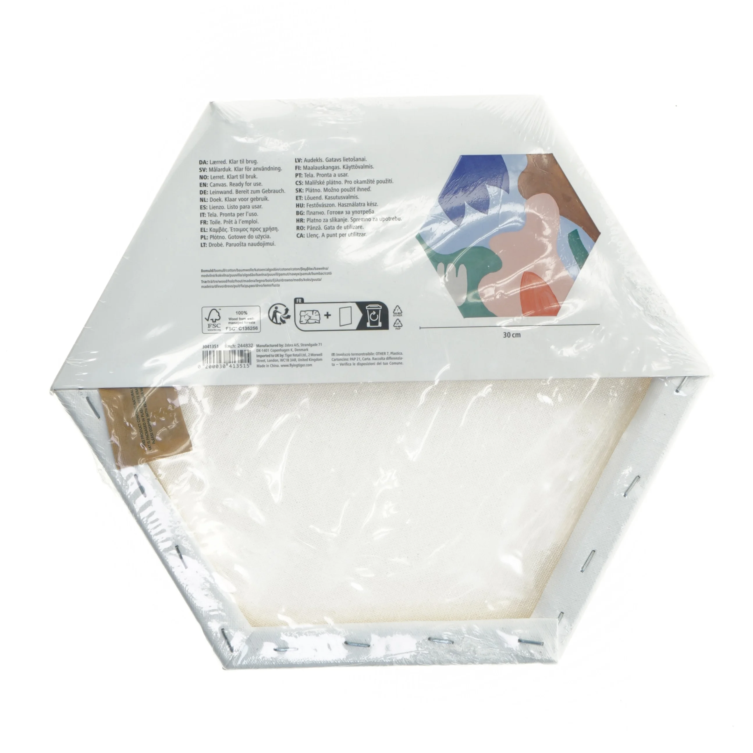 Hexagon lærred canvas fra Flying Tiger (str. 30 cm)