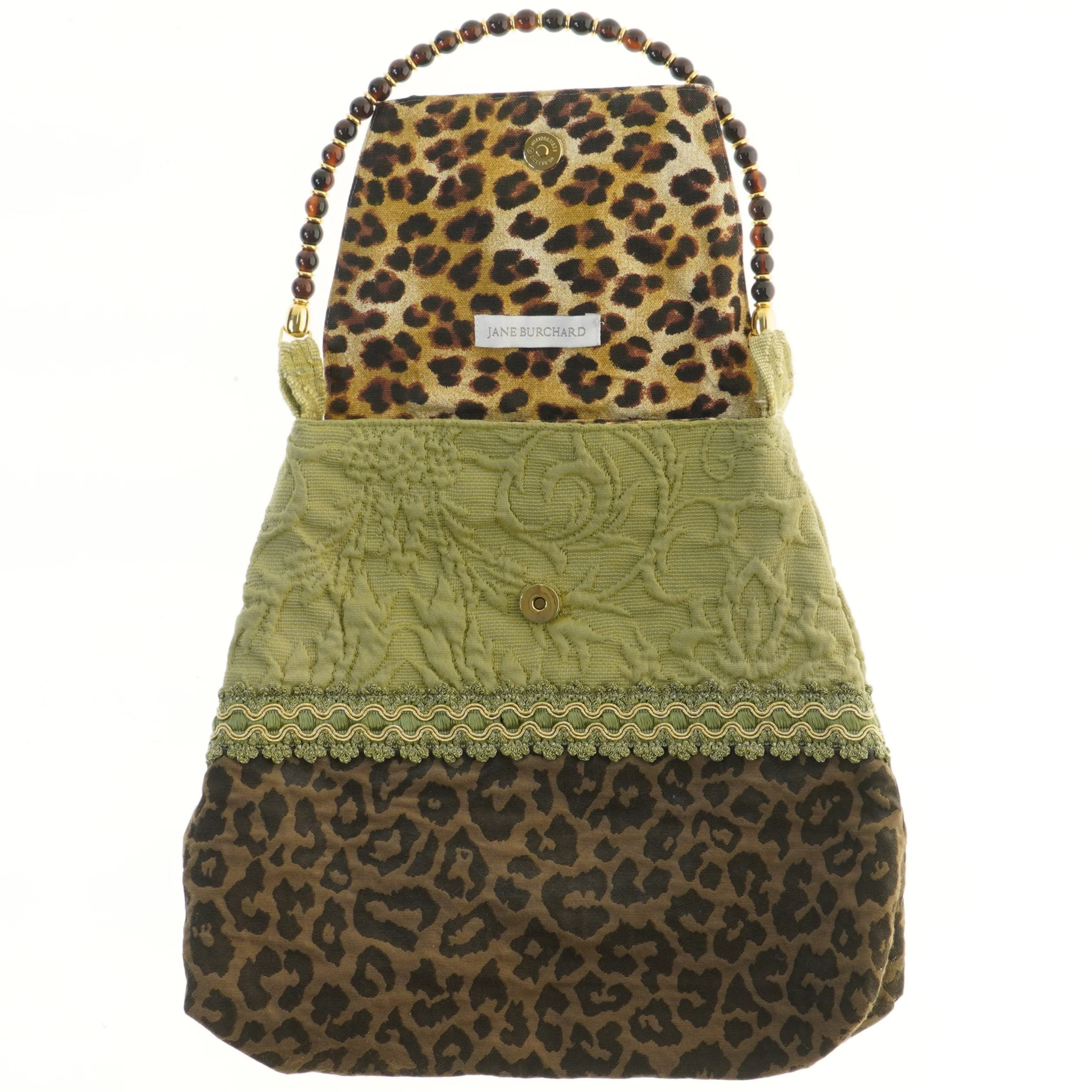 Vintage håndtaske med leopardmønster fra Jane Burchard (str. 34x36 cm)