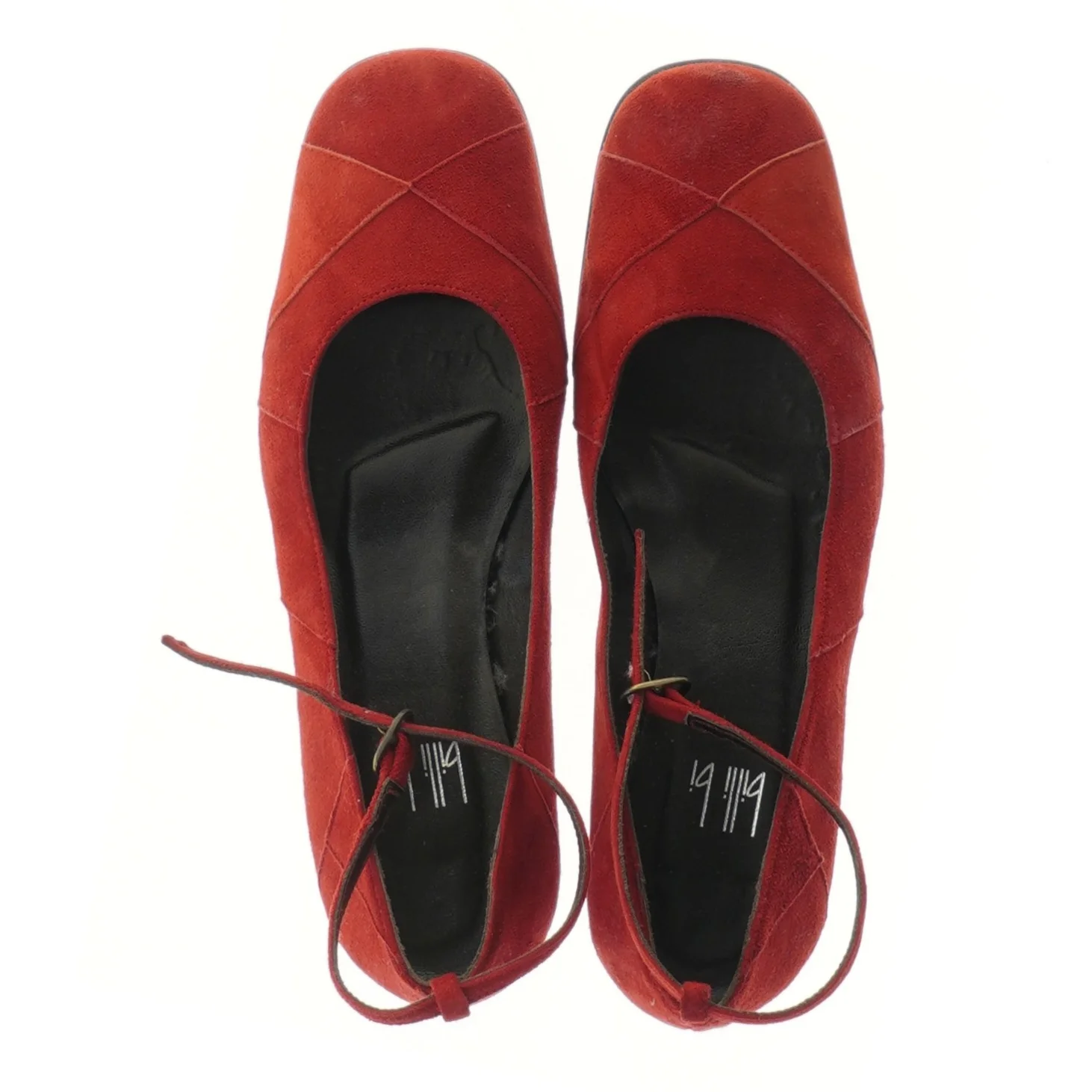 Røde ruskindsko med rem fra billi bi (str. 37 )