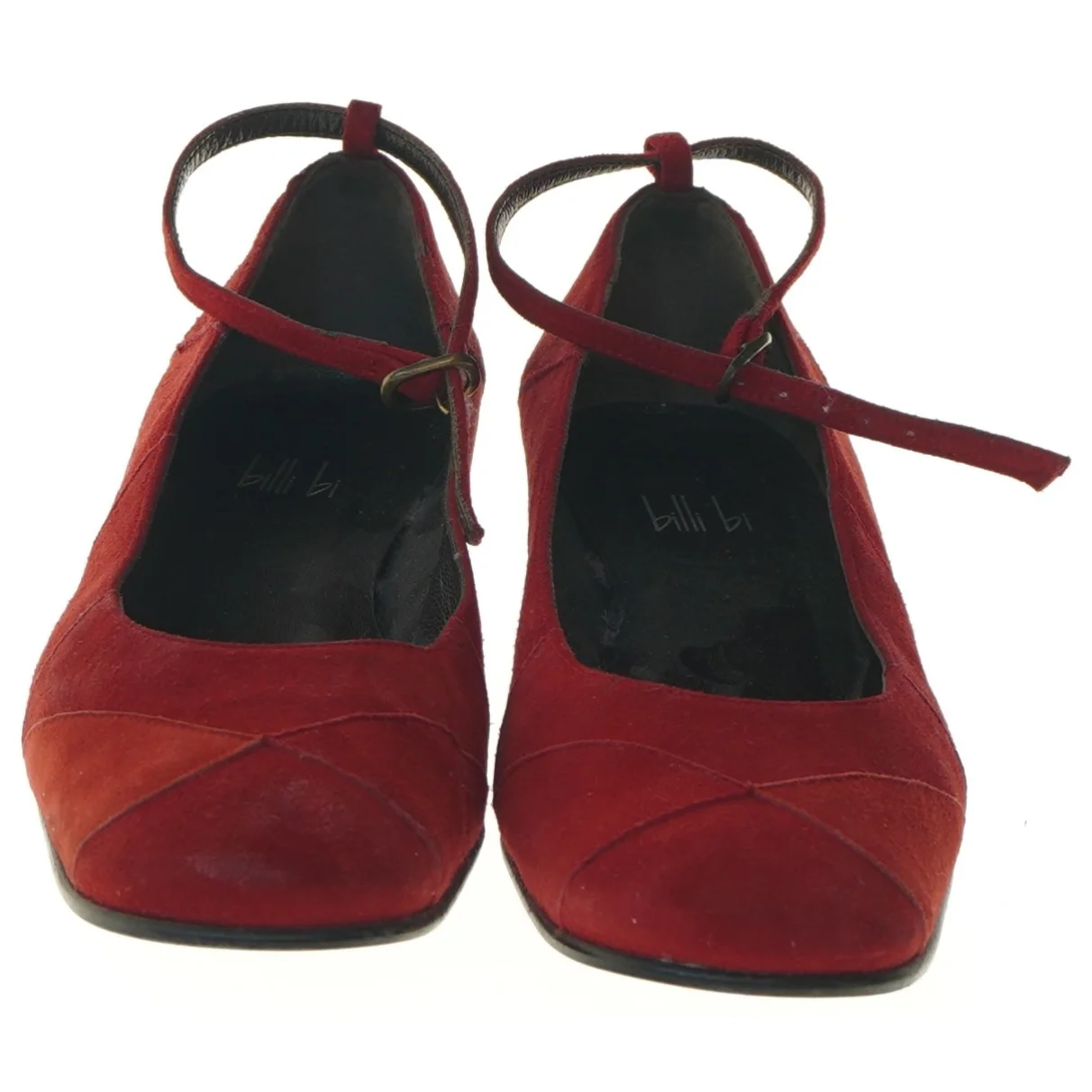 Røde ruskindsko med rem fra billi bi (str. 37 )