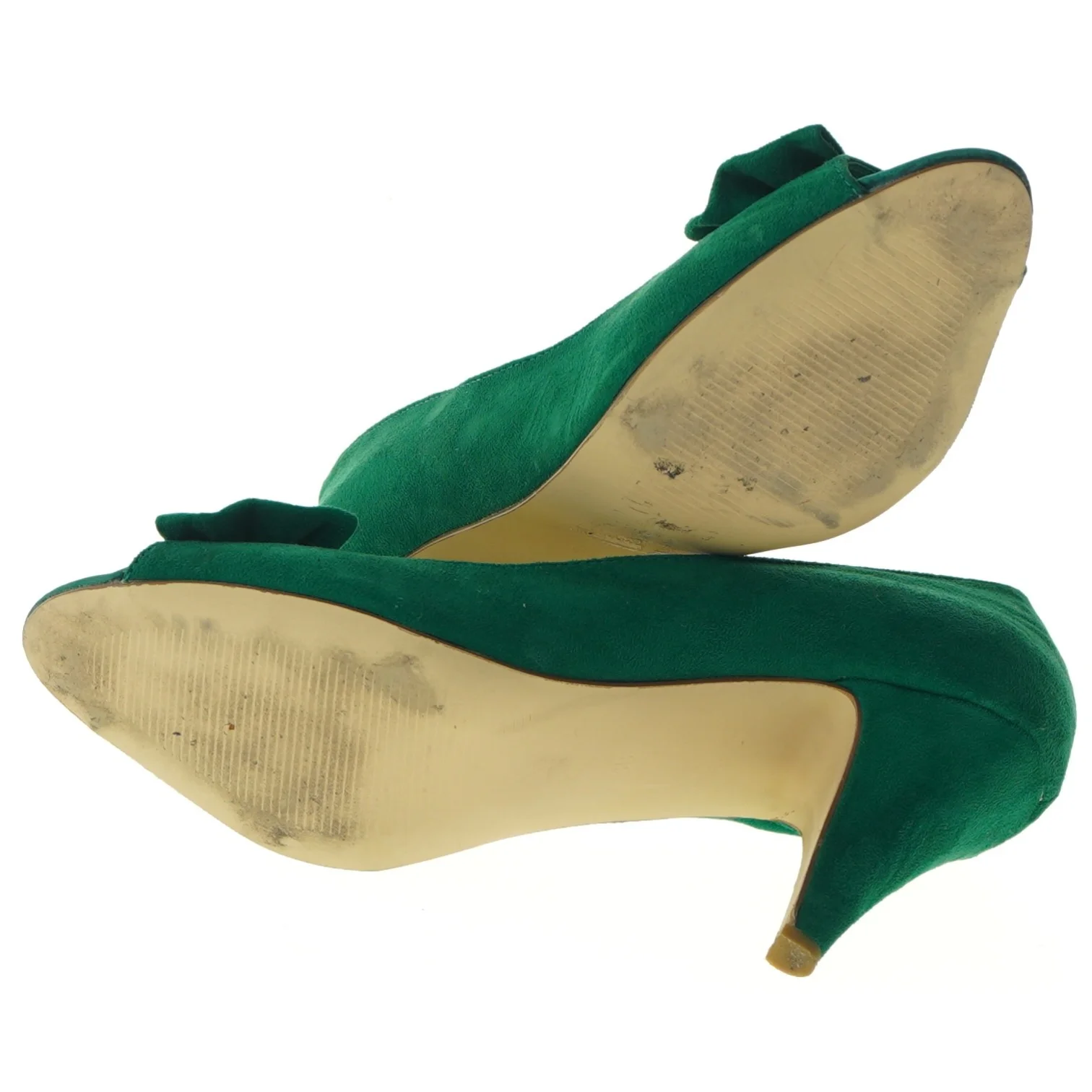 Grønne stiletter med sløjfe fra H&M (str. 38 )