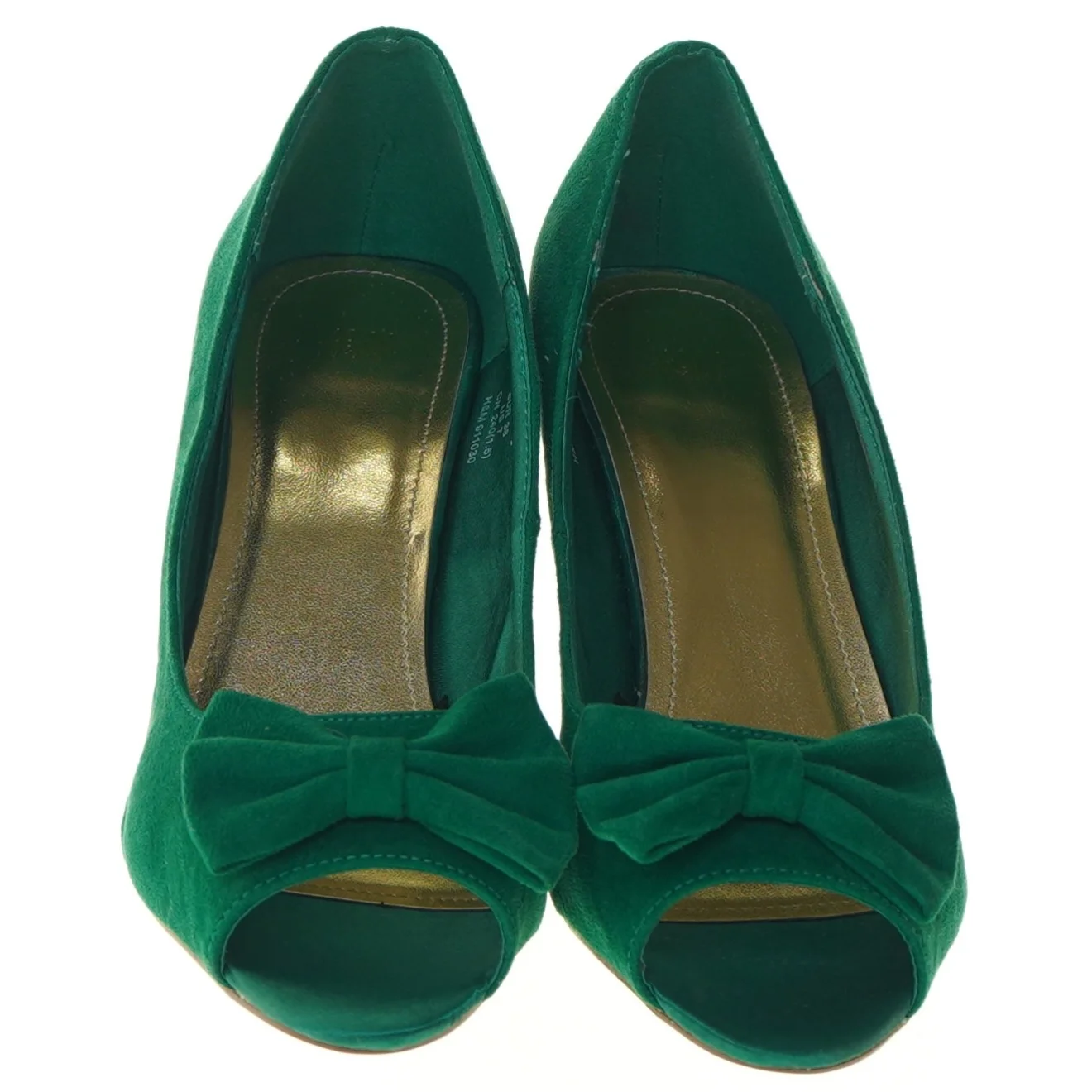 Grønne stiletter med sløjfe fra H&M (str. 38 )