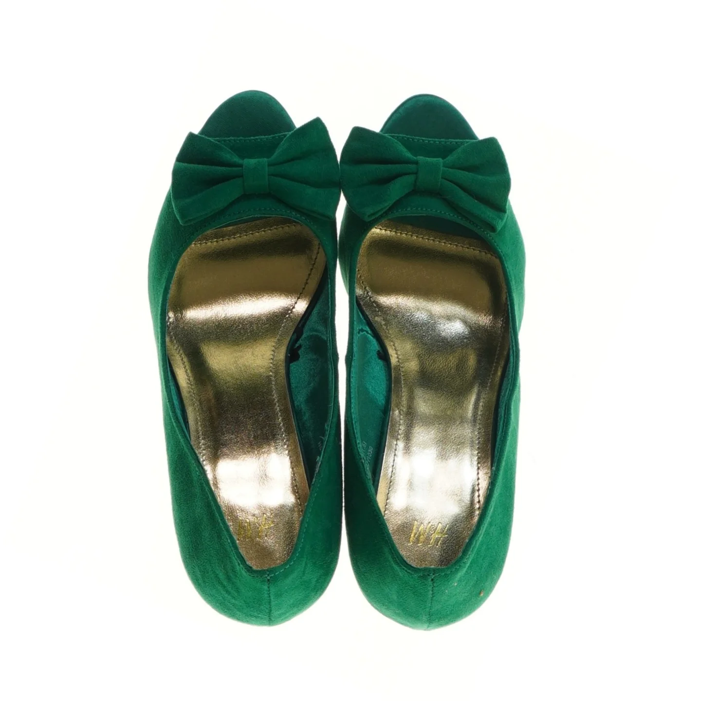 Grønne stiletter med sløjfe fra H&M (str. 38 )