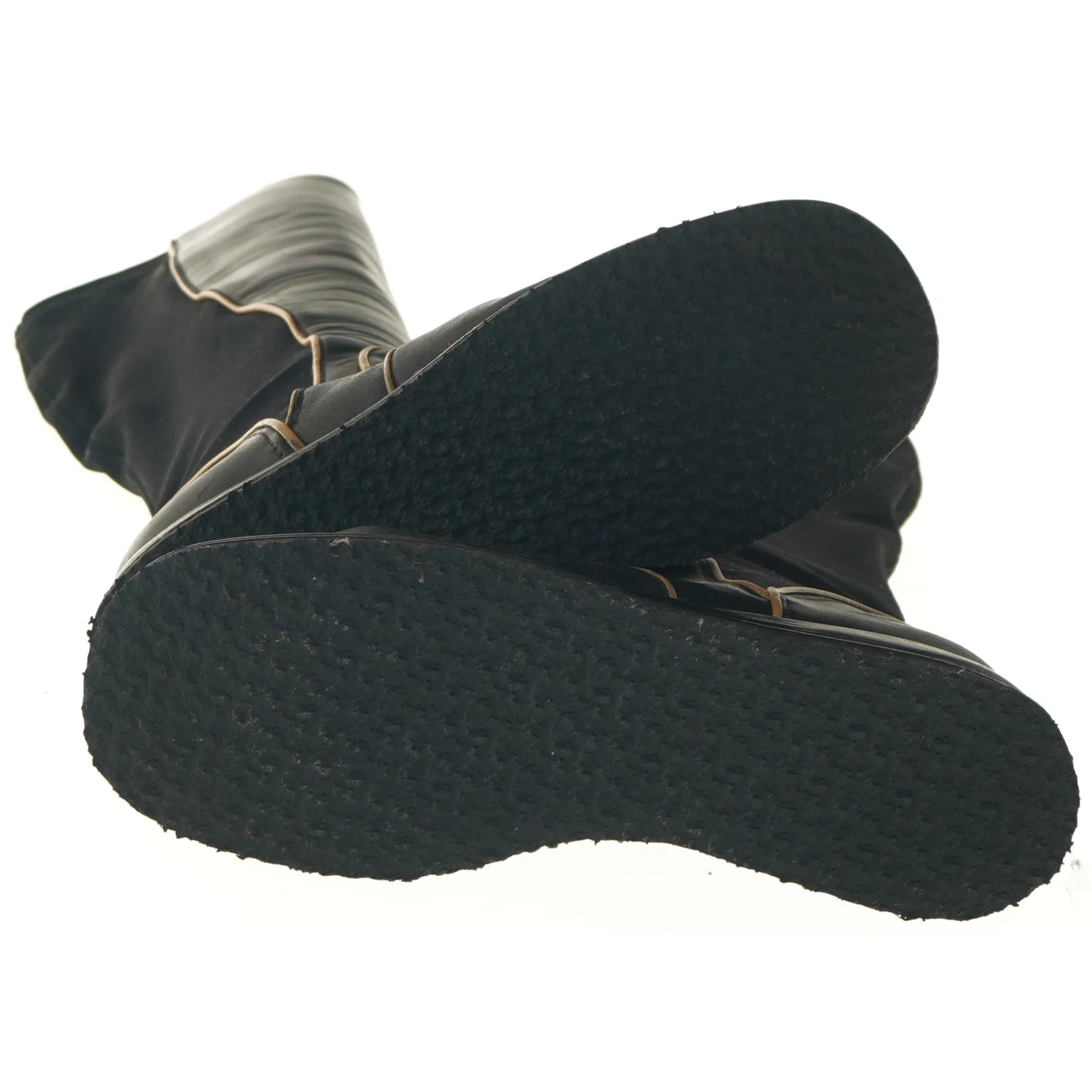 Sort knæhøje dame støvler (str. Længde 26 cm)