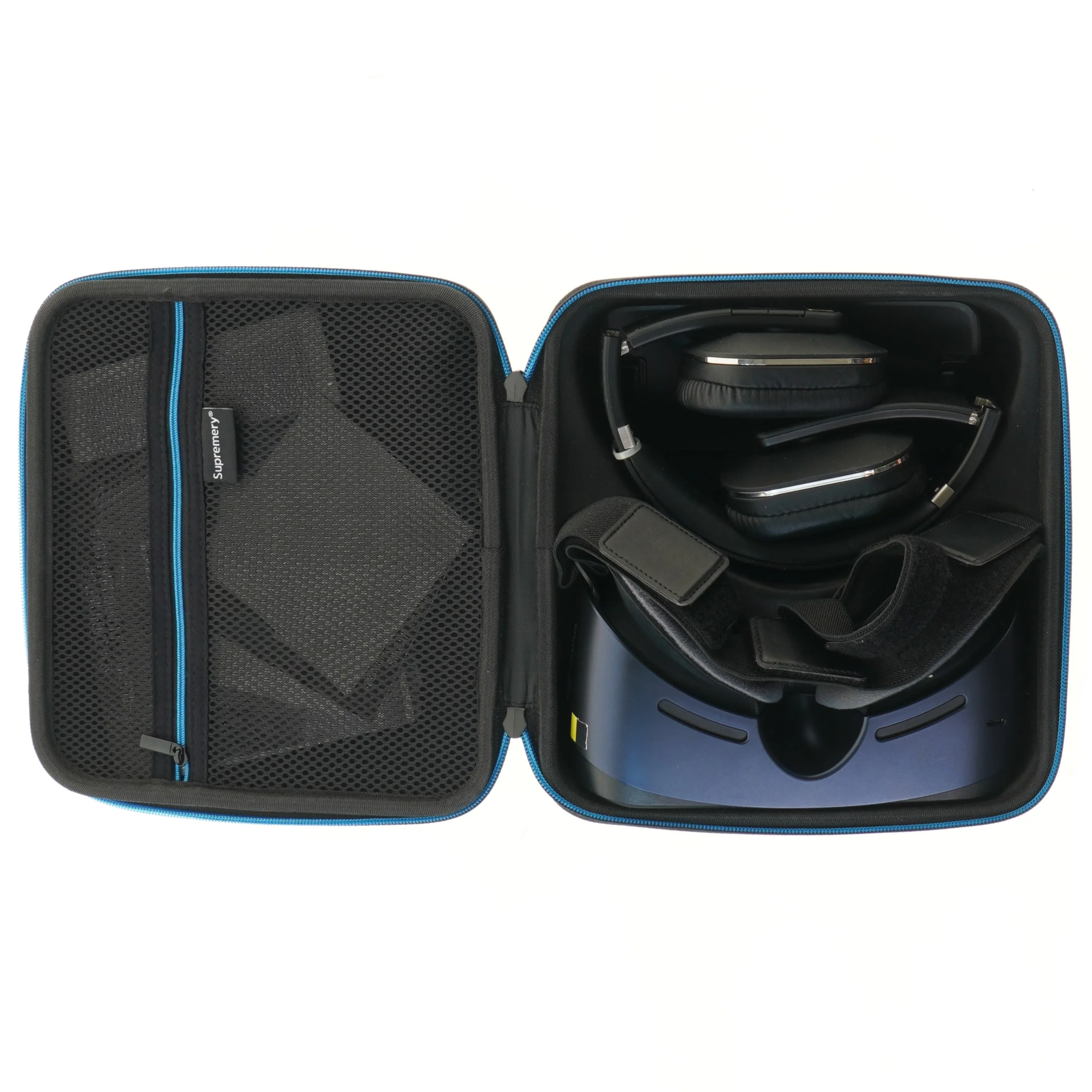 Samsung Gear VR-headset med hovedtelefoner og mobil