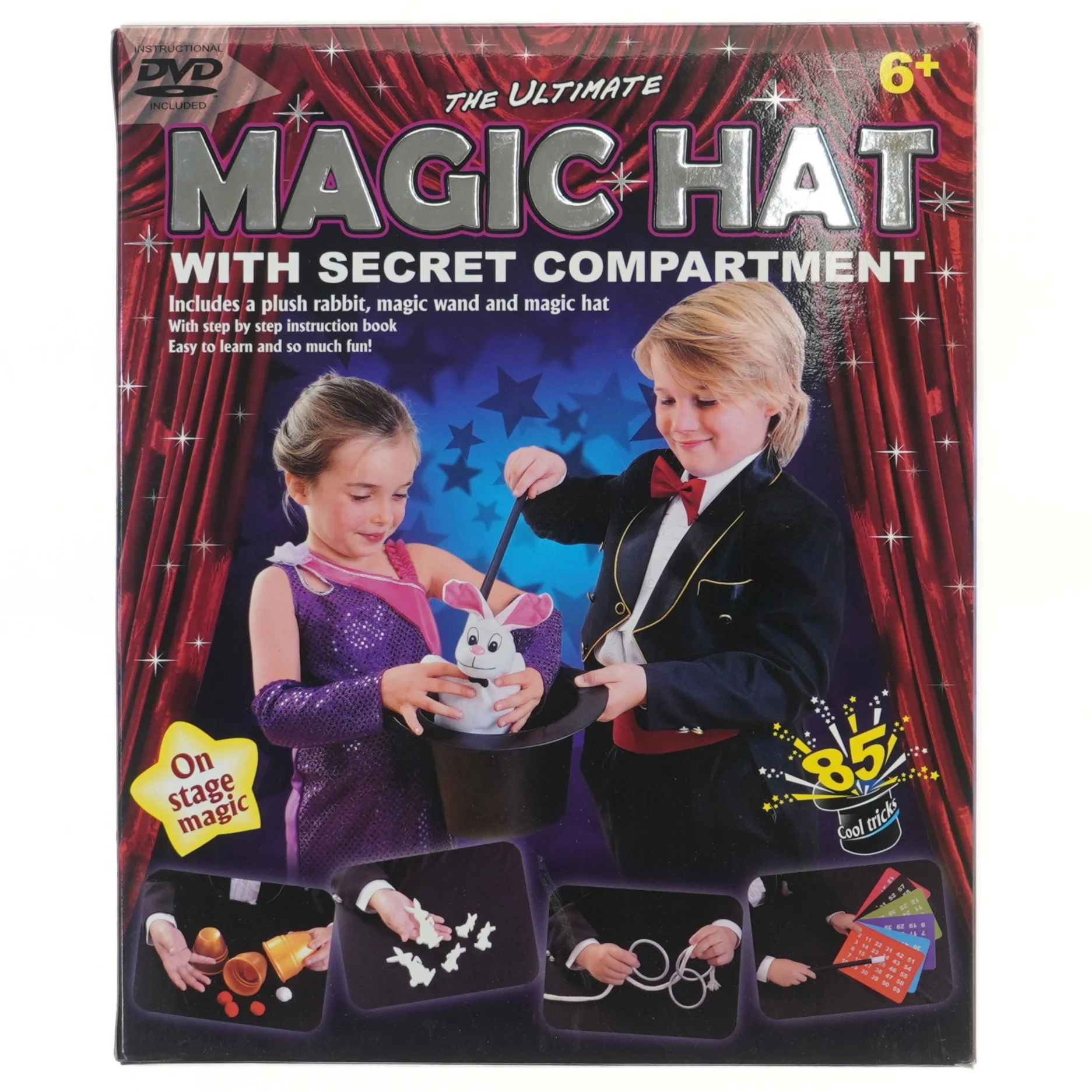 Magisk hatte-sæt med hemmeligt rum