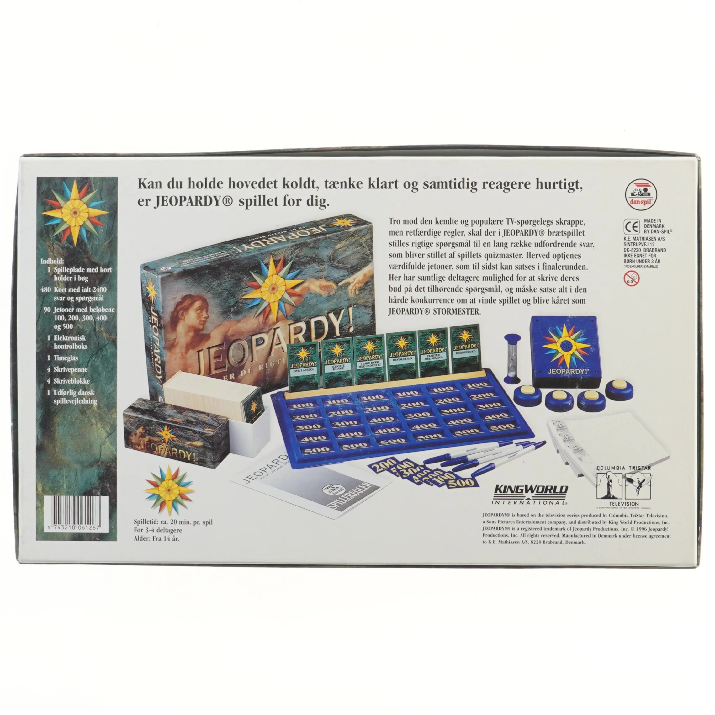 Jeopardy brætspil fra Danspil (str. 43,5x26 cm)