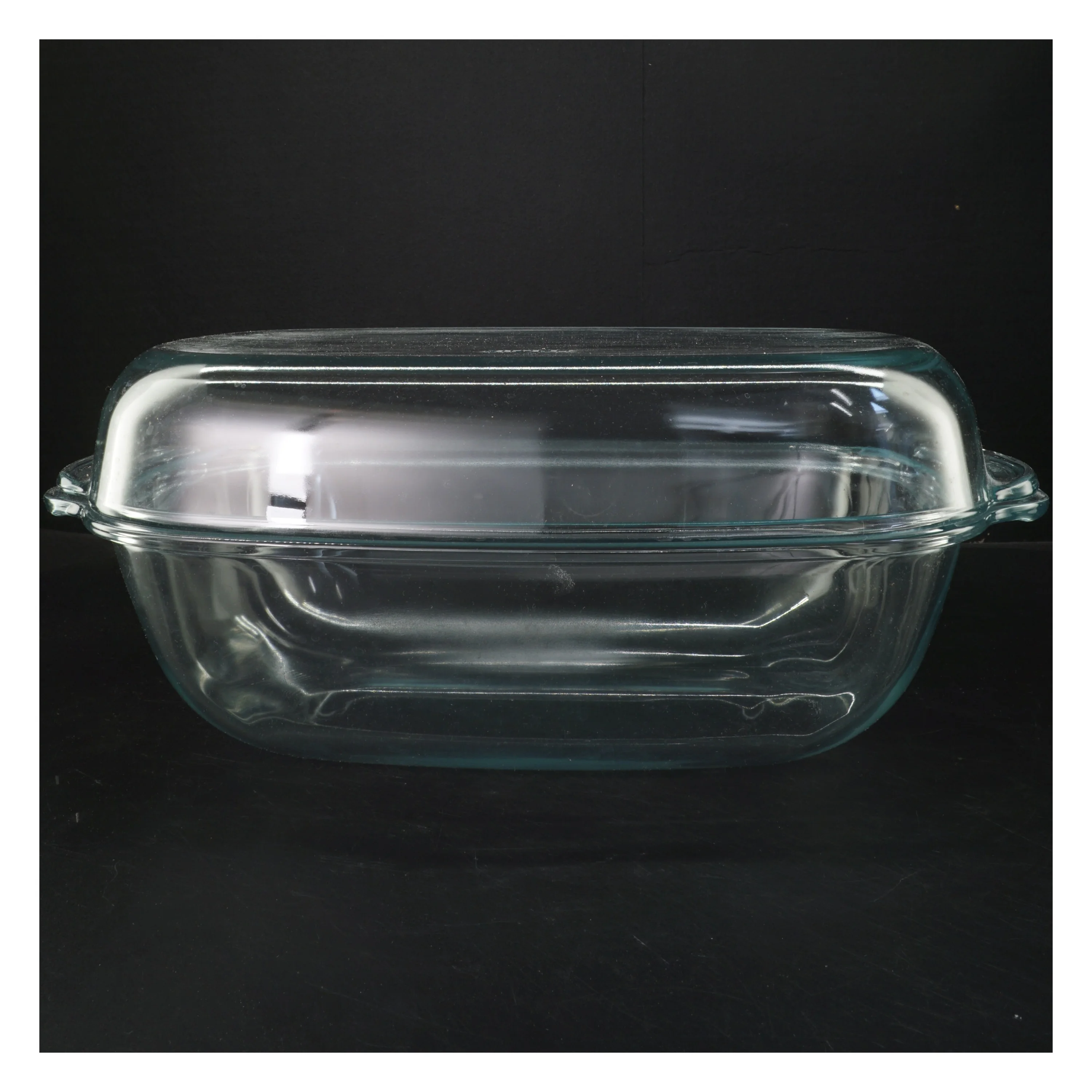 Glasfad med låg fra Simax (str. 42x26x17 cm)