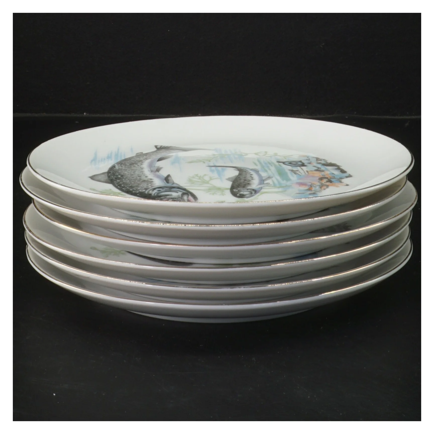 Dekorative fiskeplatter, 6 stykker (str. 6 styk, &oslash; 18,5 cm)
