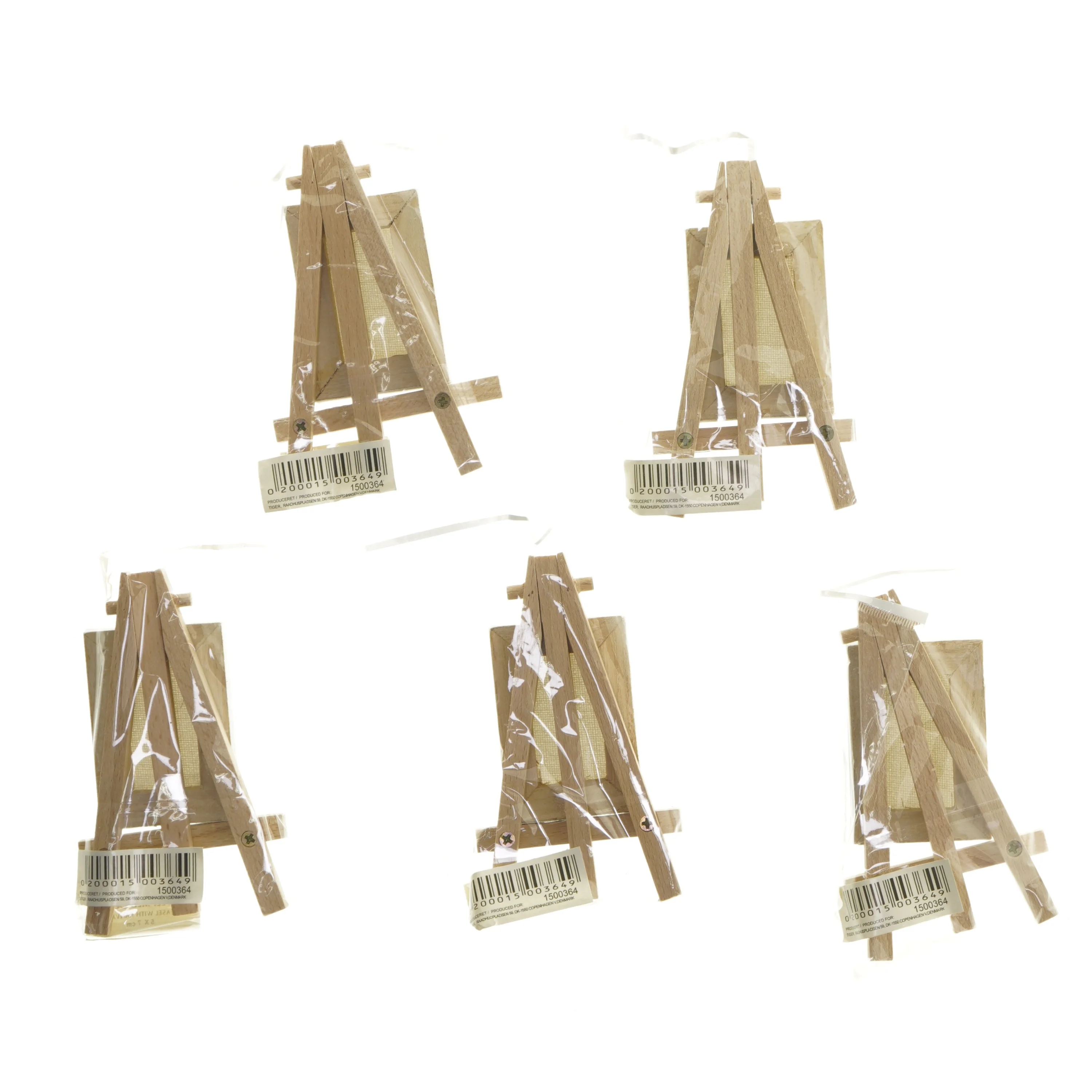 Mini staffelier/ bordkort med lærred (str. 5 stk 5x7 cm)