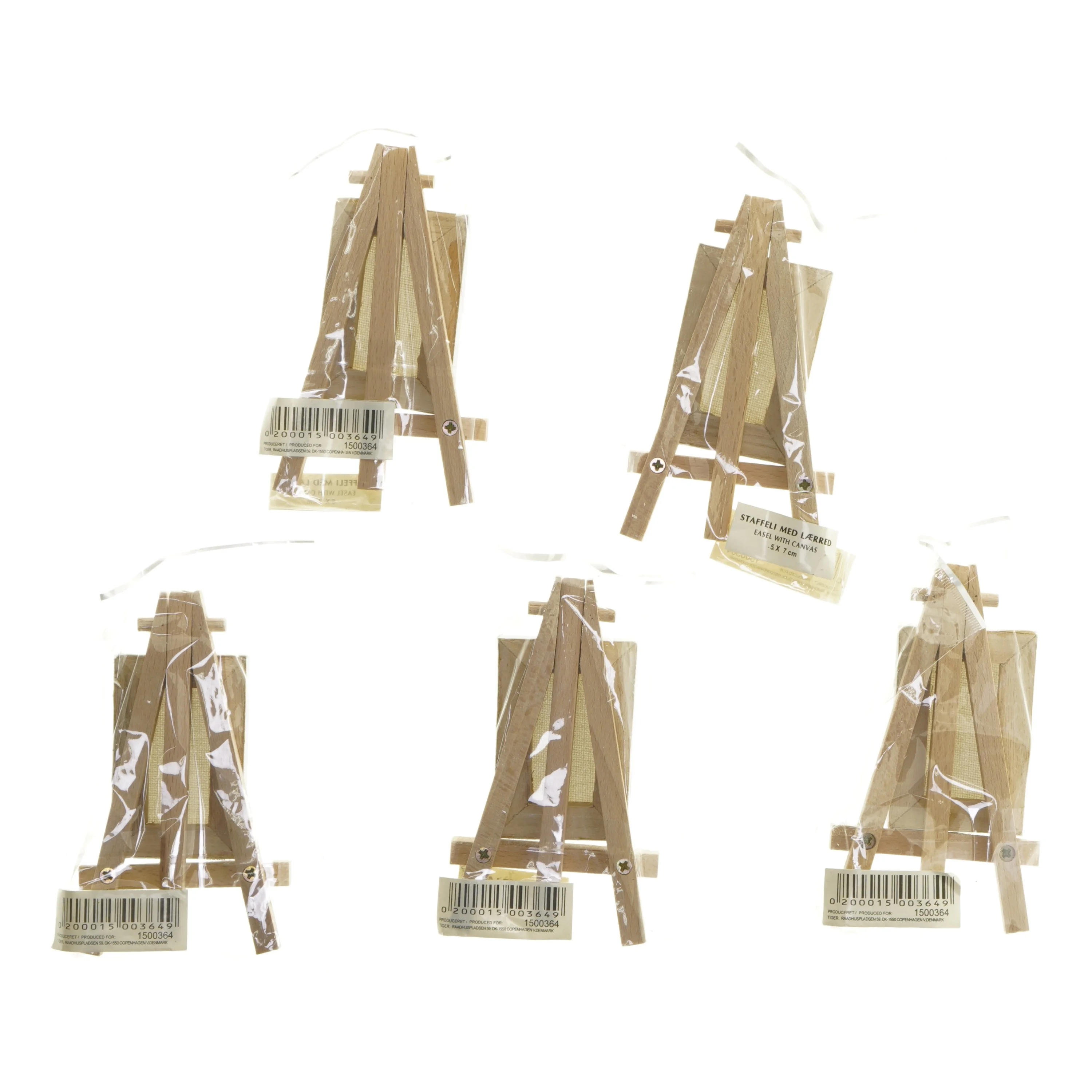 Mini staffeli/bordkort med lærred, 5 stk (str. 5 stk 5x7 cm)