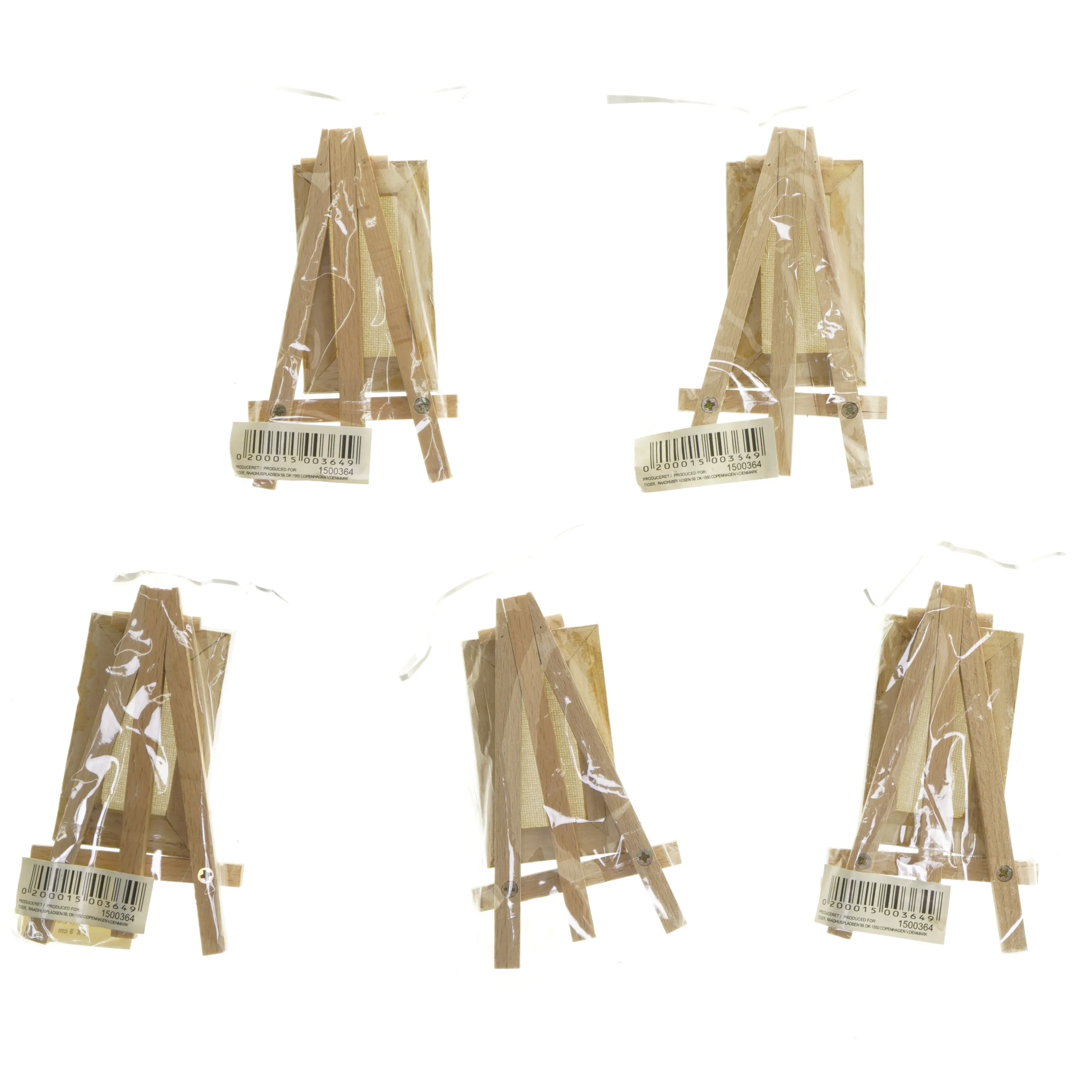 Små staffelier/bordkort med lærred (str. 5 stk 5x8 cm)