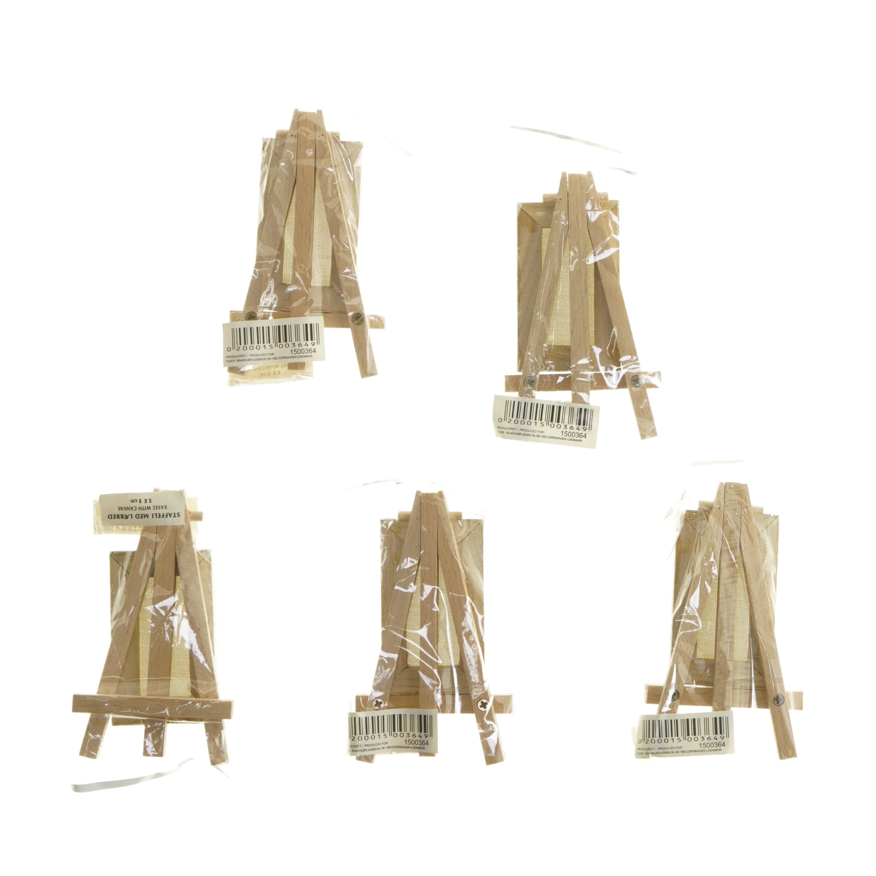 Mini staffelier/bordkort med lærred (str. 5 stk 5x8 cm)