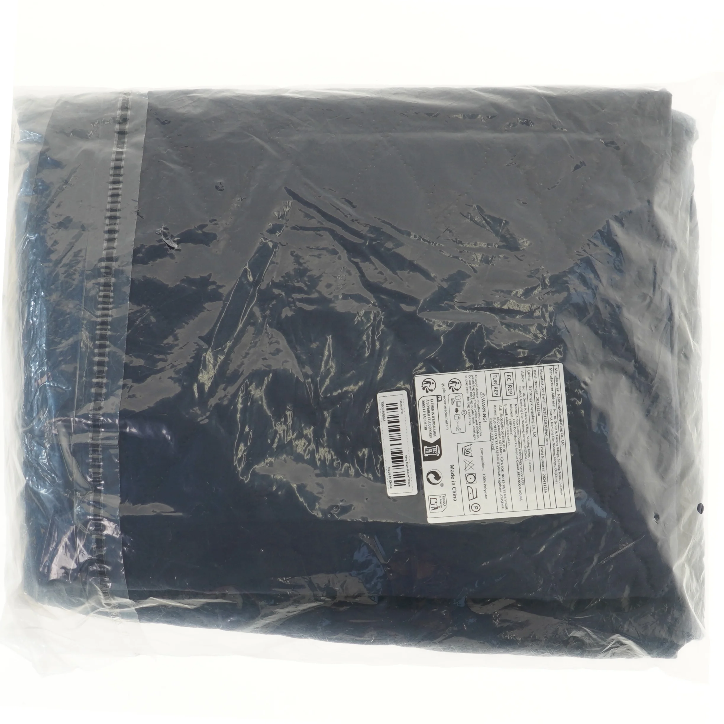 Quiltet sengetæppe (str. 180x160 cm)