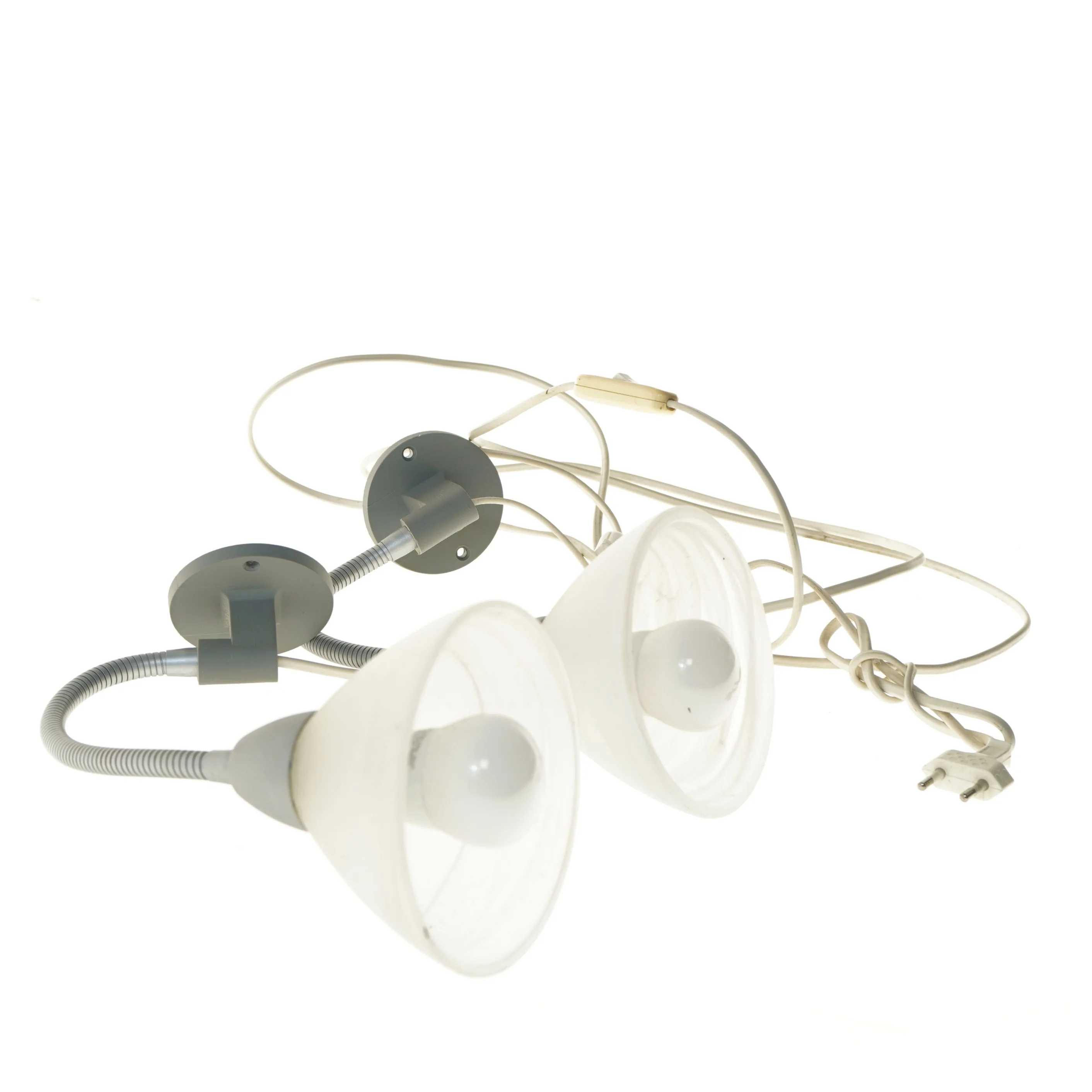 Dobbelt væglampe med fleksible arme (str. 42 cm)