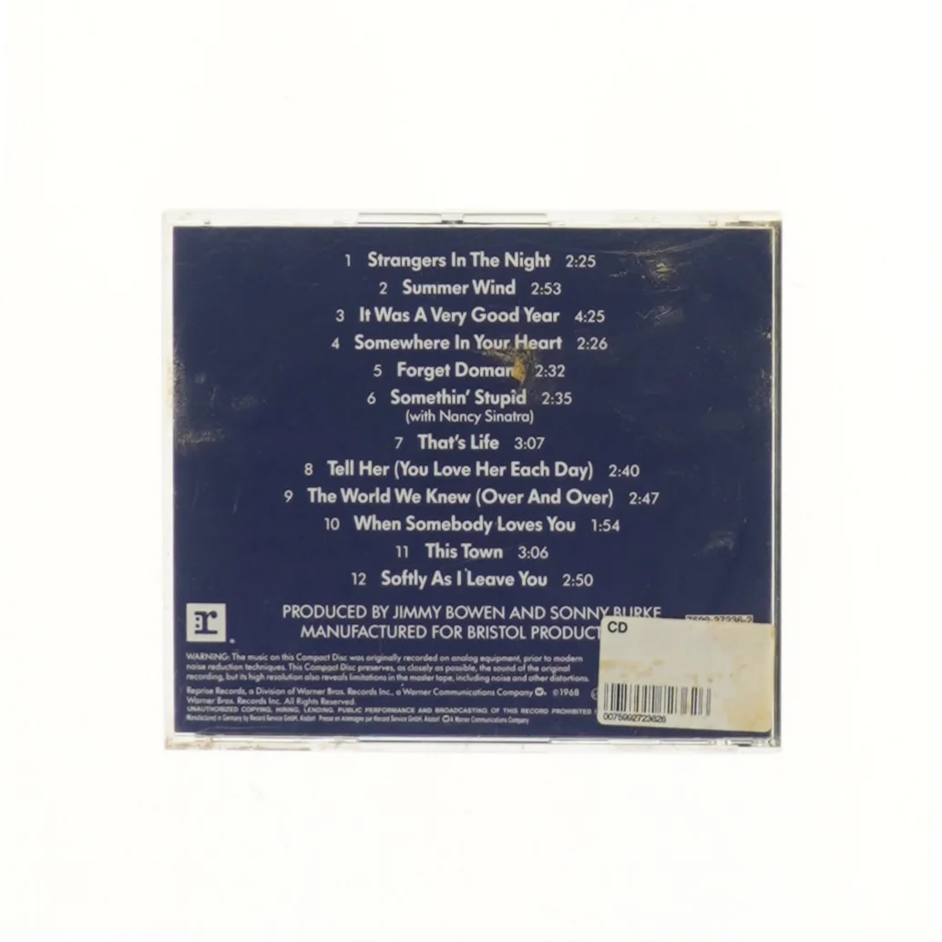 CD med Frank Sinatras største hits (str. 12,5x14 cm)