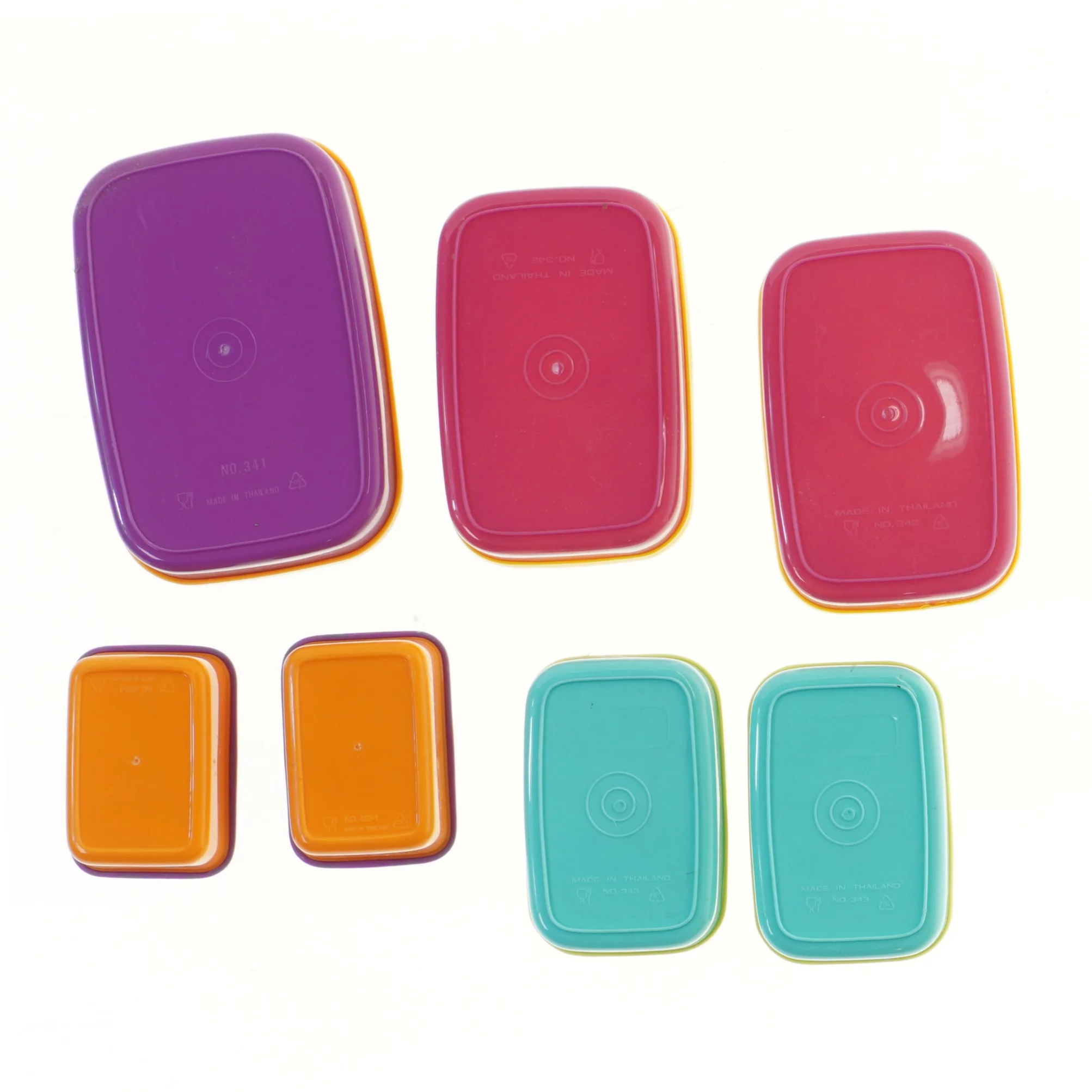 Farvede plastikmadkasser fra Keeper (str. 9, 12, 15 og 17 cm)