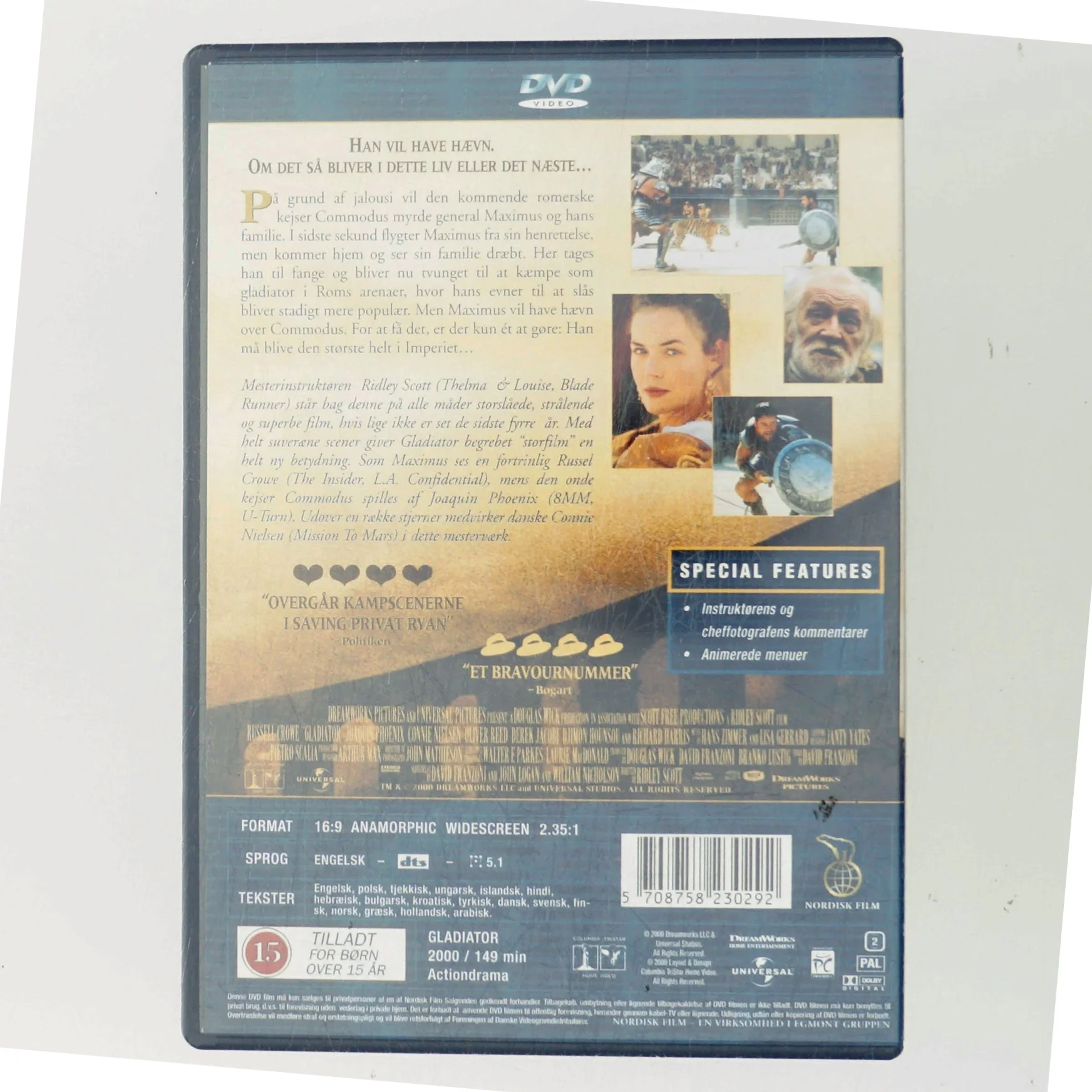 Gladiator med Russell Crowe (DVD)