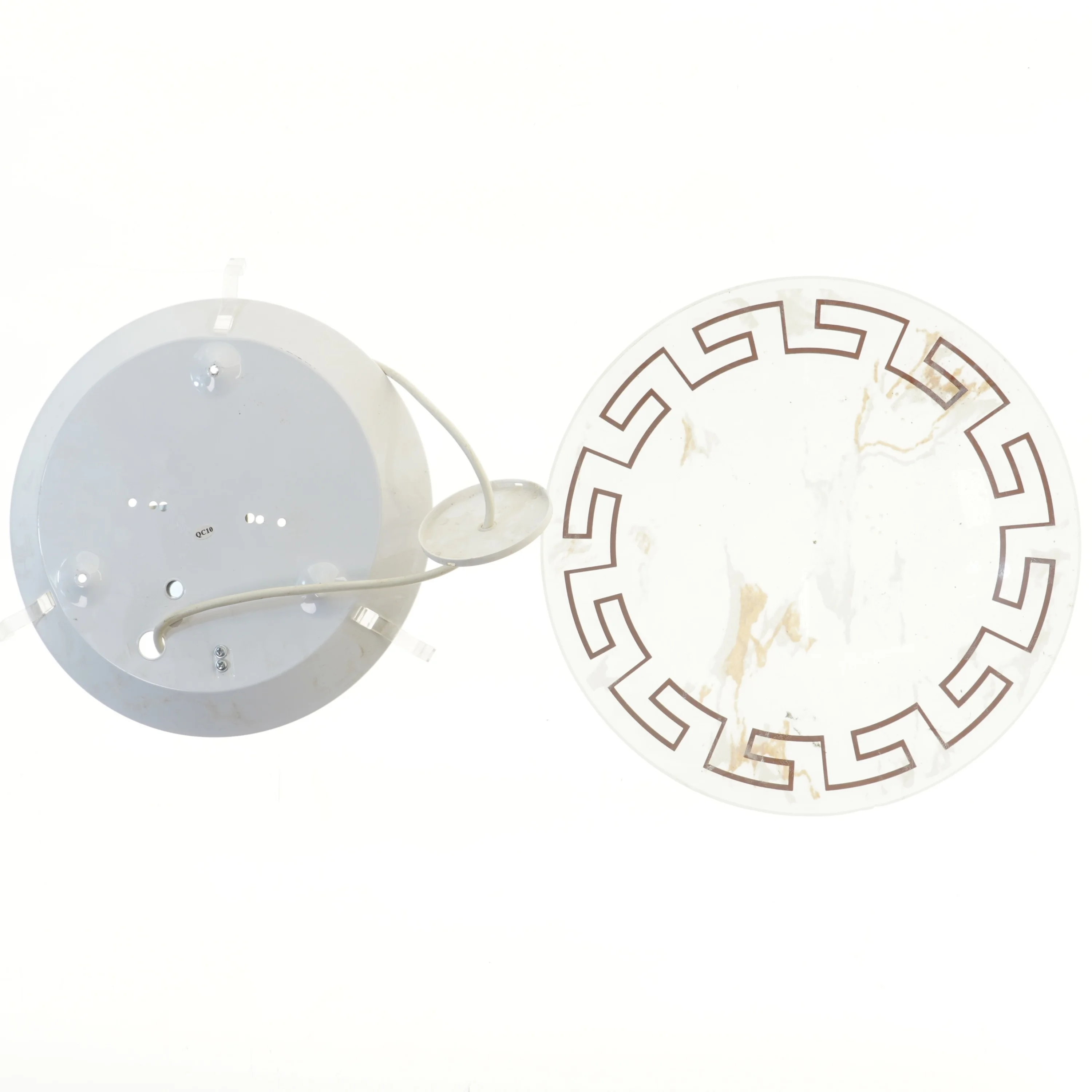 Glasplade til loftlampe (str. Ø 31,5 cm)