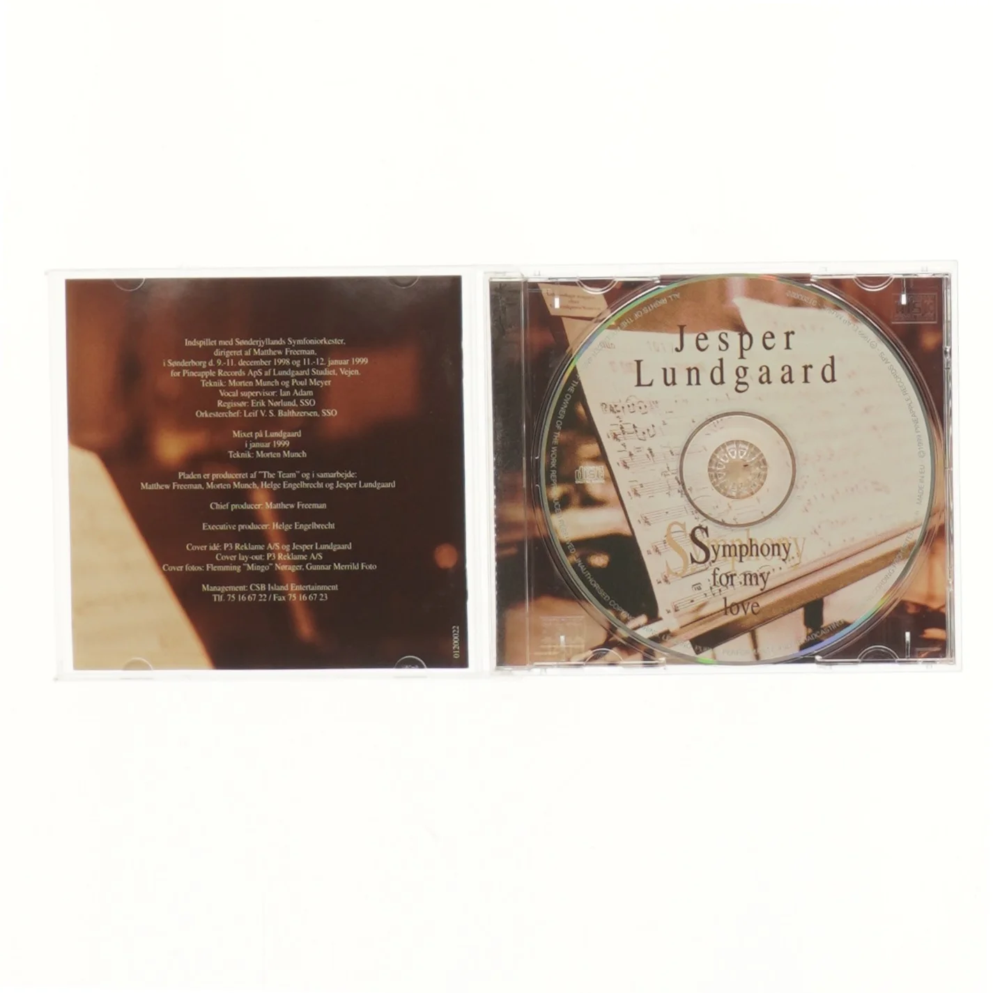 Jesper Lundgaard CD - Symphony for My Love (str. 12,5x14 cm)